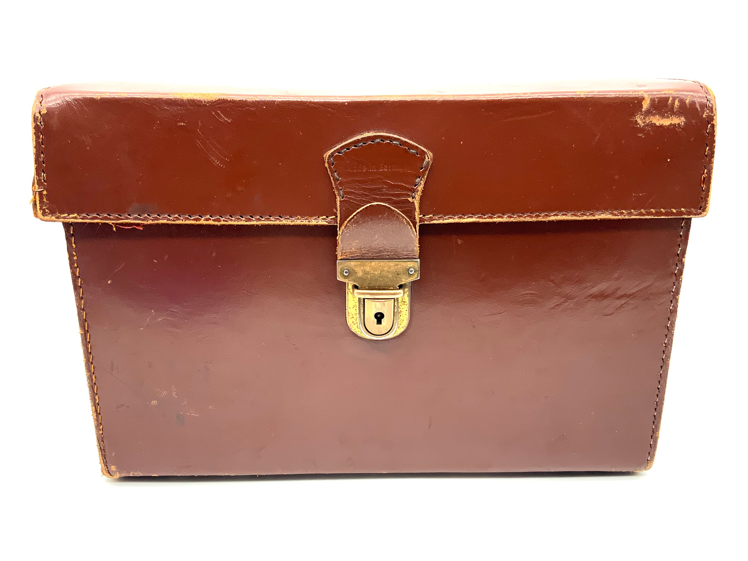Sac Benser original en cuir marron, env. 17x25x11cm, sac pour appareil photo.