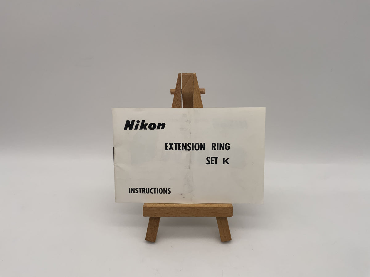 Manuel d'instructions du kit de bagues d'extension Nikon K (anglais)