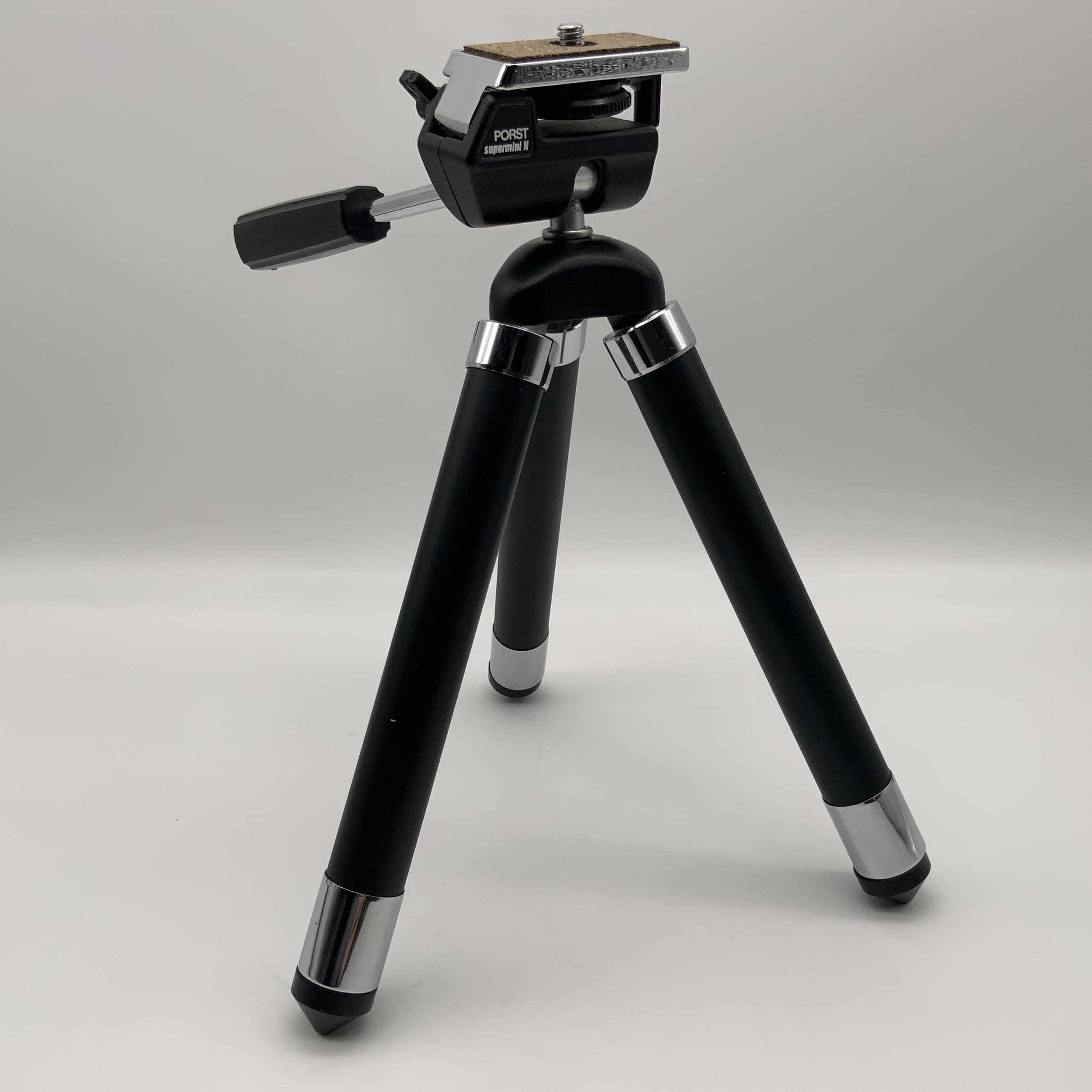 Trépied de table Porst Supermini II noir, trépied de poche à trois pieds