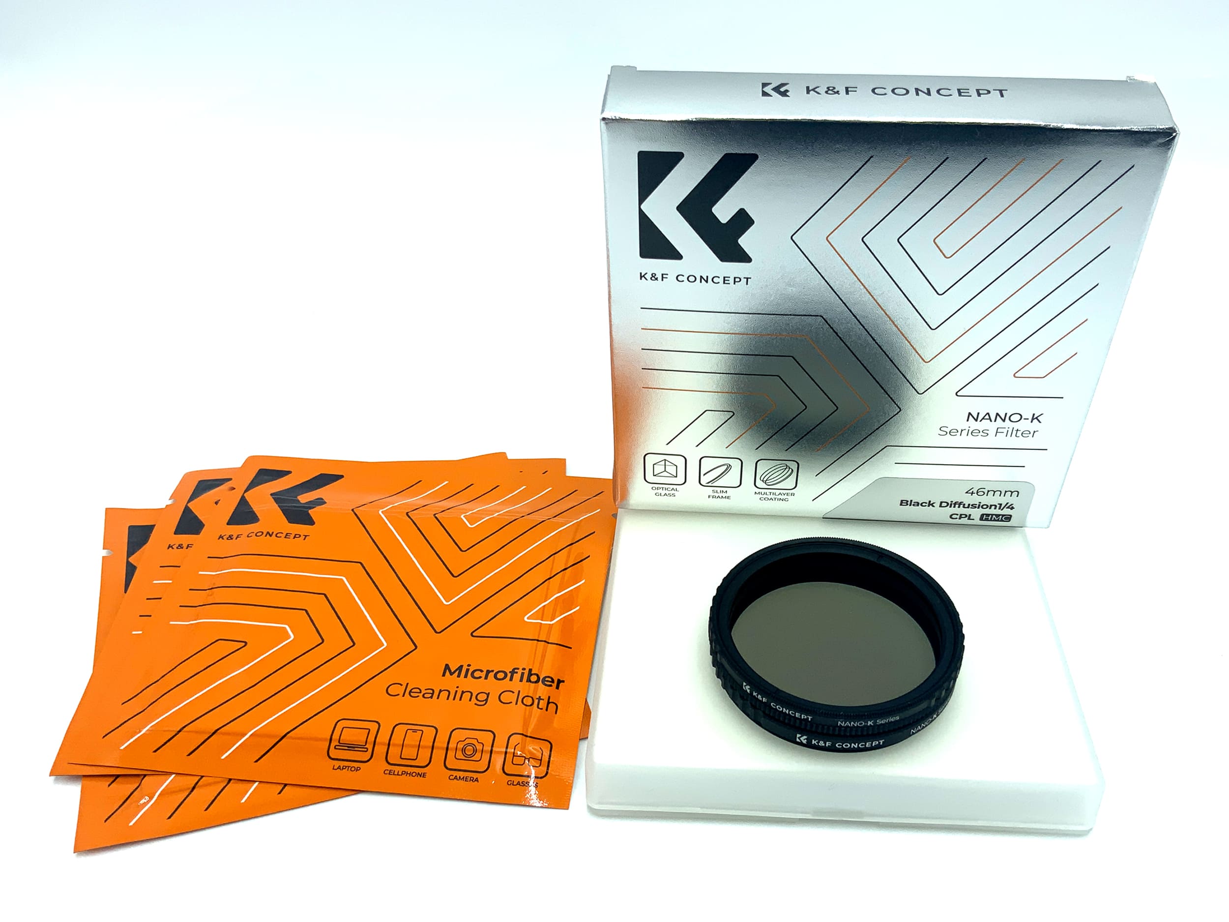 K&F Concept Effektfilter Nano-K Filterset Black Diffusion 1/4+CPL HMC OVP 46mm