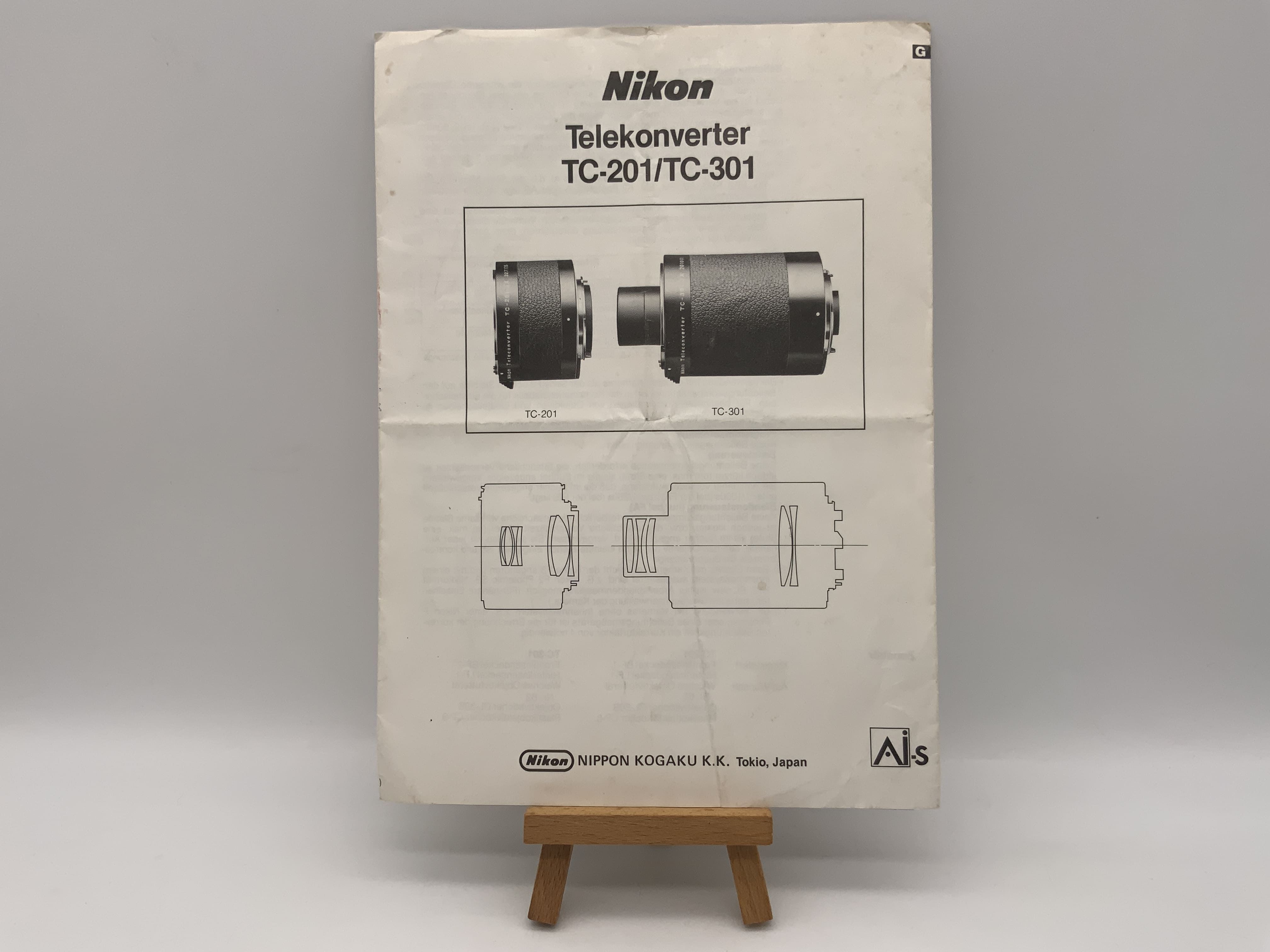 Manuel d'utilisation du téléconvertisseur Nikon TC-201 / TC-301 (allemand)