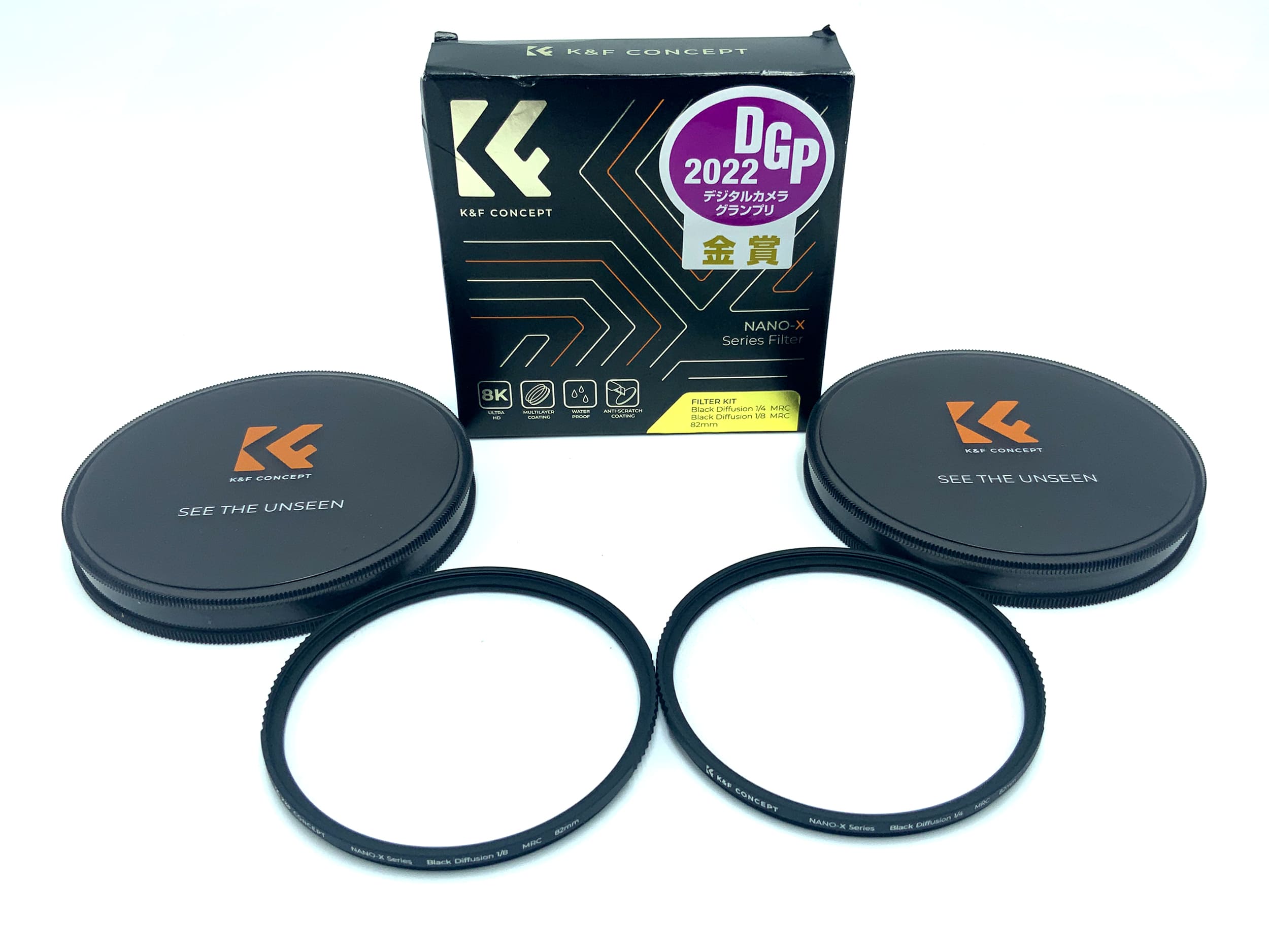 K&F Concept Filter Kit Nano-X Black Diffusion 1/4+1/8 MRC in OVP Filter 82mm