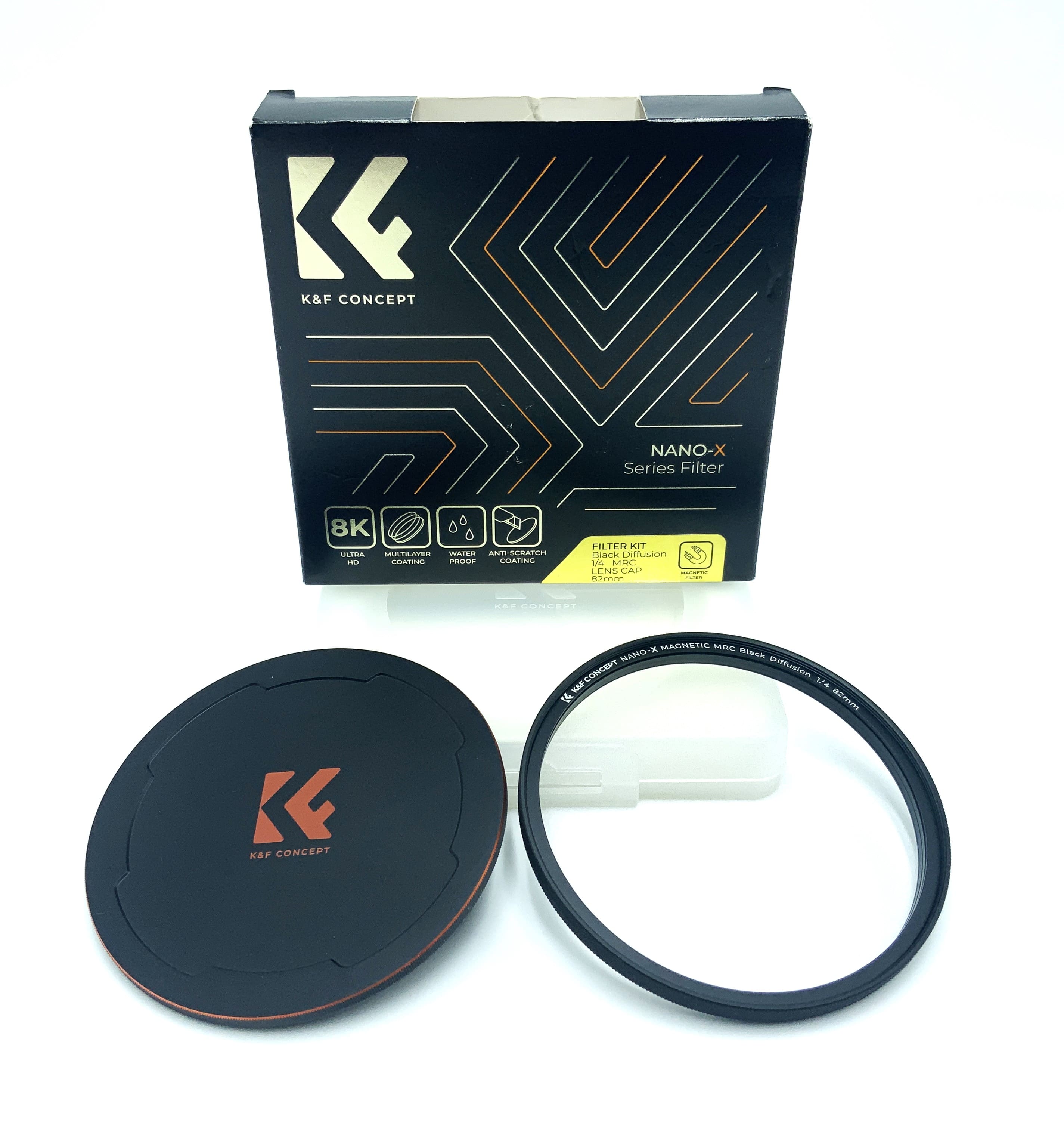 K&F Concept Filter Kit Nano-X Black Diffusion 1/4 MRC+ Lens Cap OVP Filter 82mm
