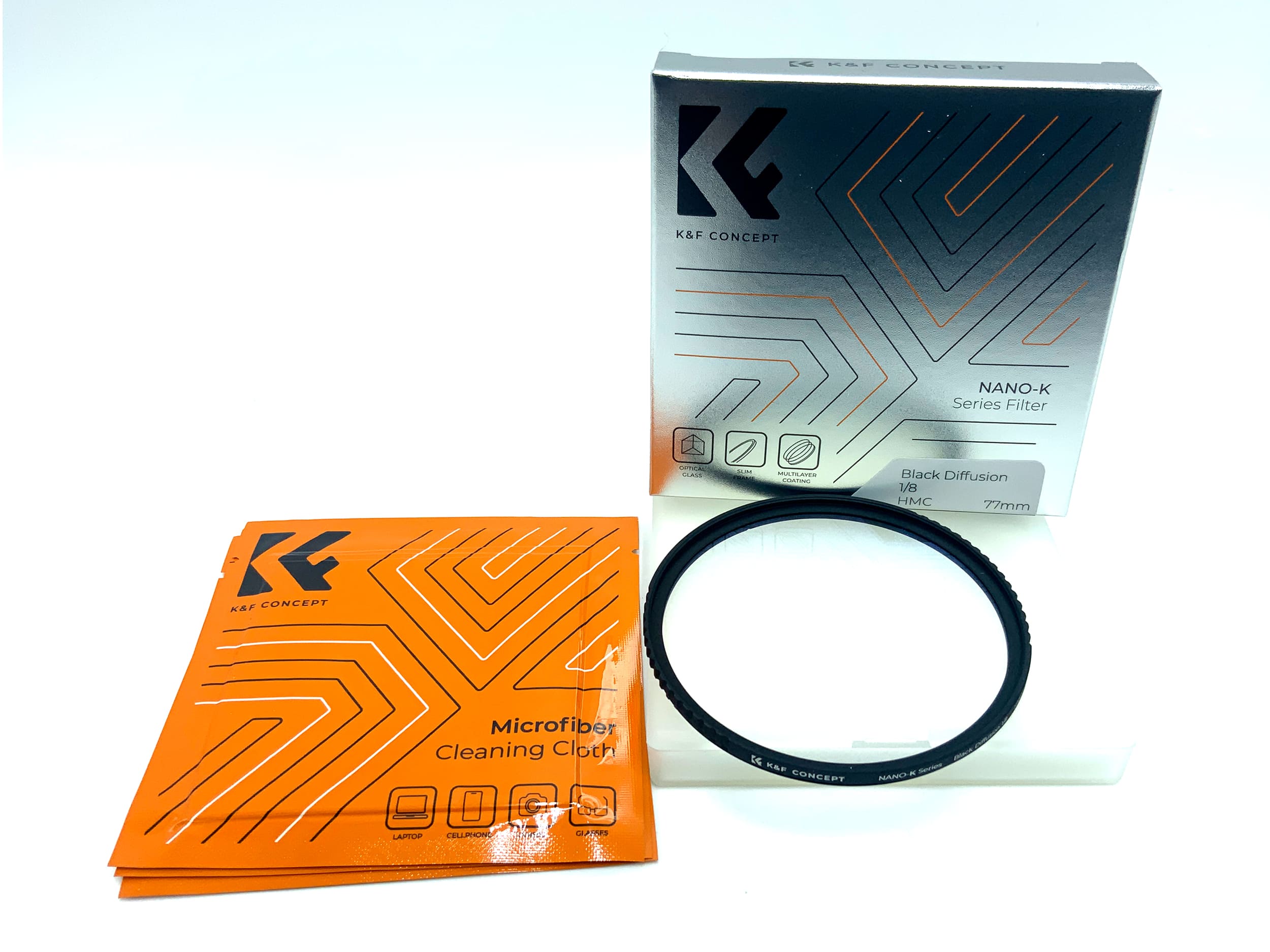 K&F Concept Black Diffusion 1/8 Nano-K HMC in OVP Filter 77mm Kreisförmig