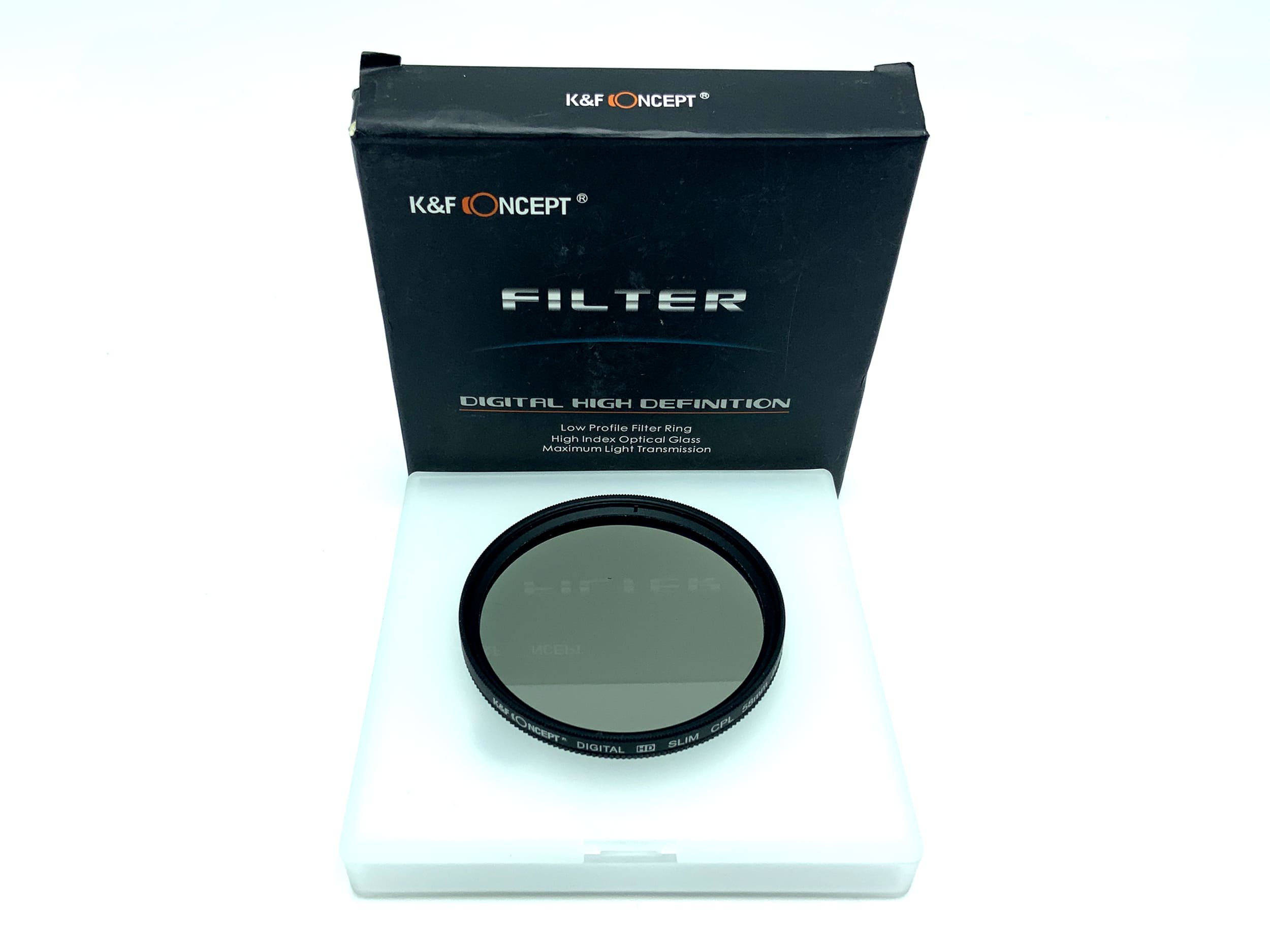 K&F Concept Polfilter Digital HD Slim CPL Optics in OVP Filter 58mm Kreisförmig