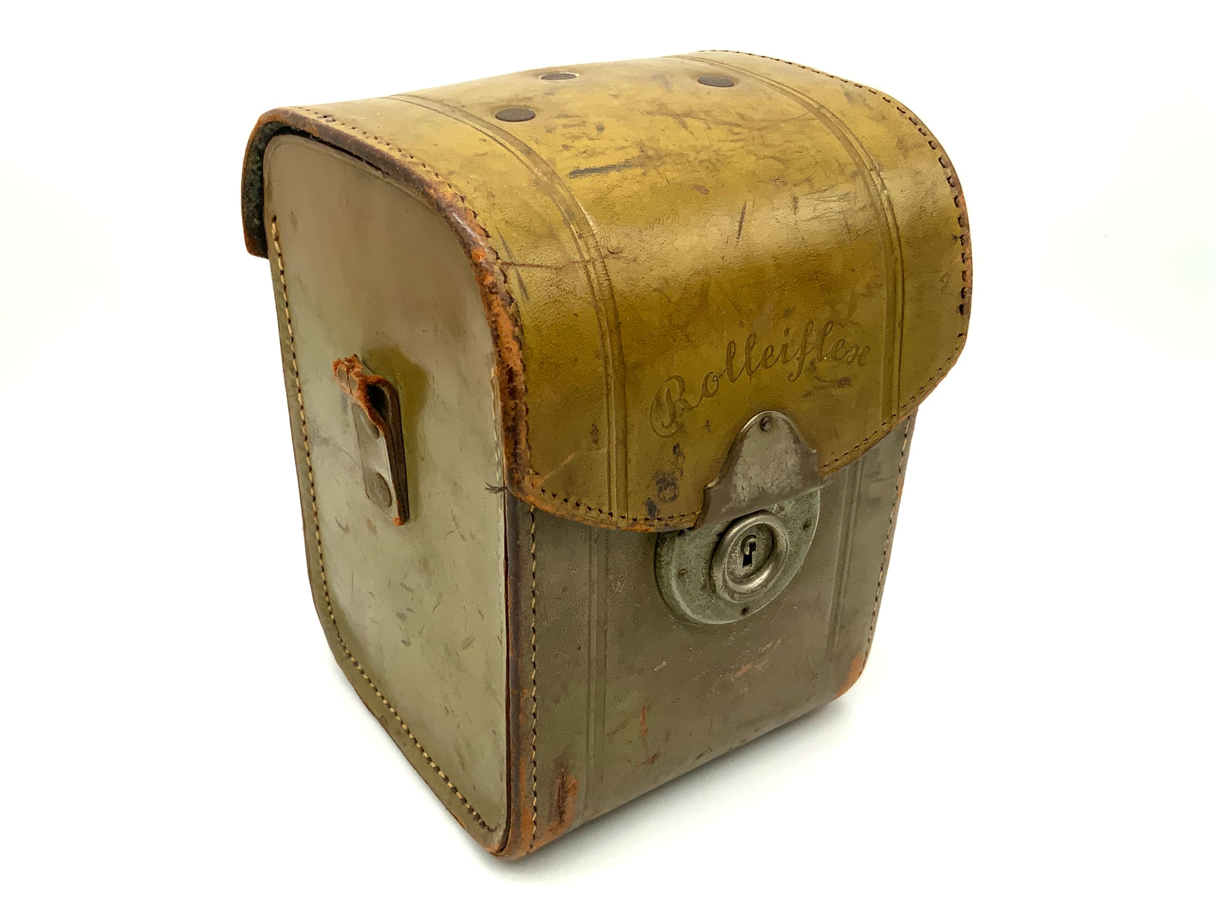 Sac Rollei Ready, sac en cuir vert ! Très usagé ! Sac pour appareil photo