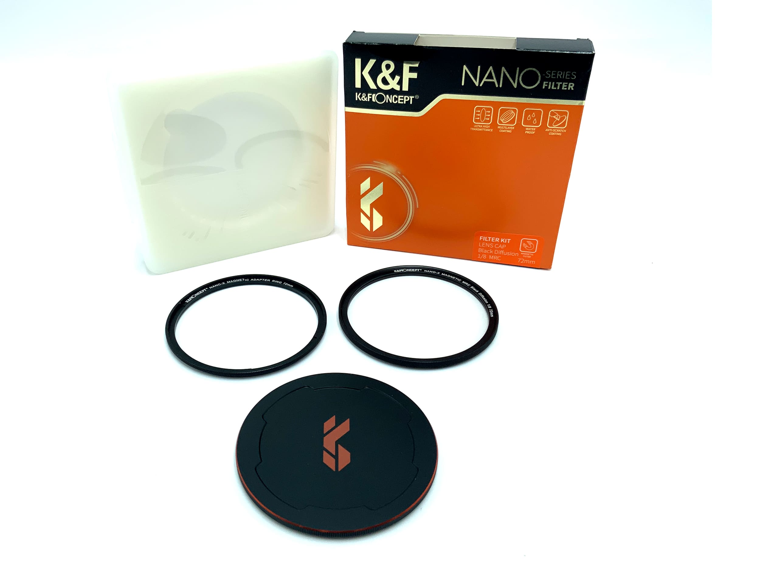 K&F Concept Filter Kit Nano-X Lens Cap+MRC Black Diffusion 1/8 OVP Filter 72mm