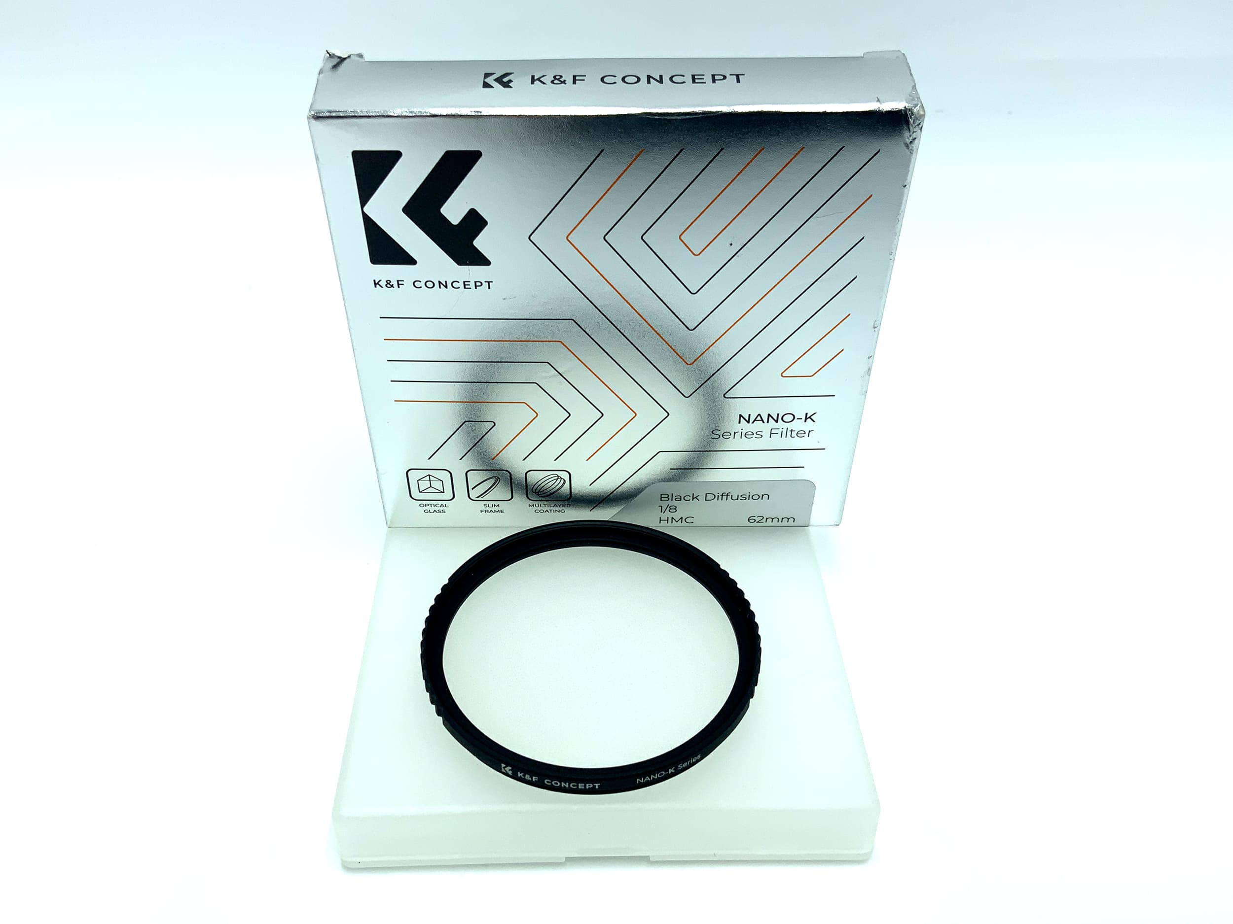 K&F Concept Black Diffusion 1/8 Nano-K HMC in OVP Filter 62mm Kreisförmig