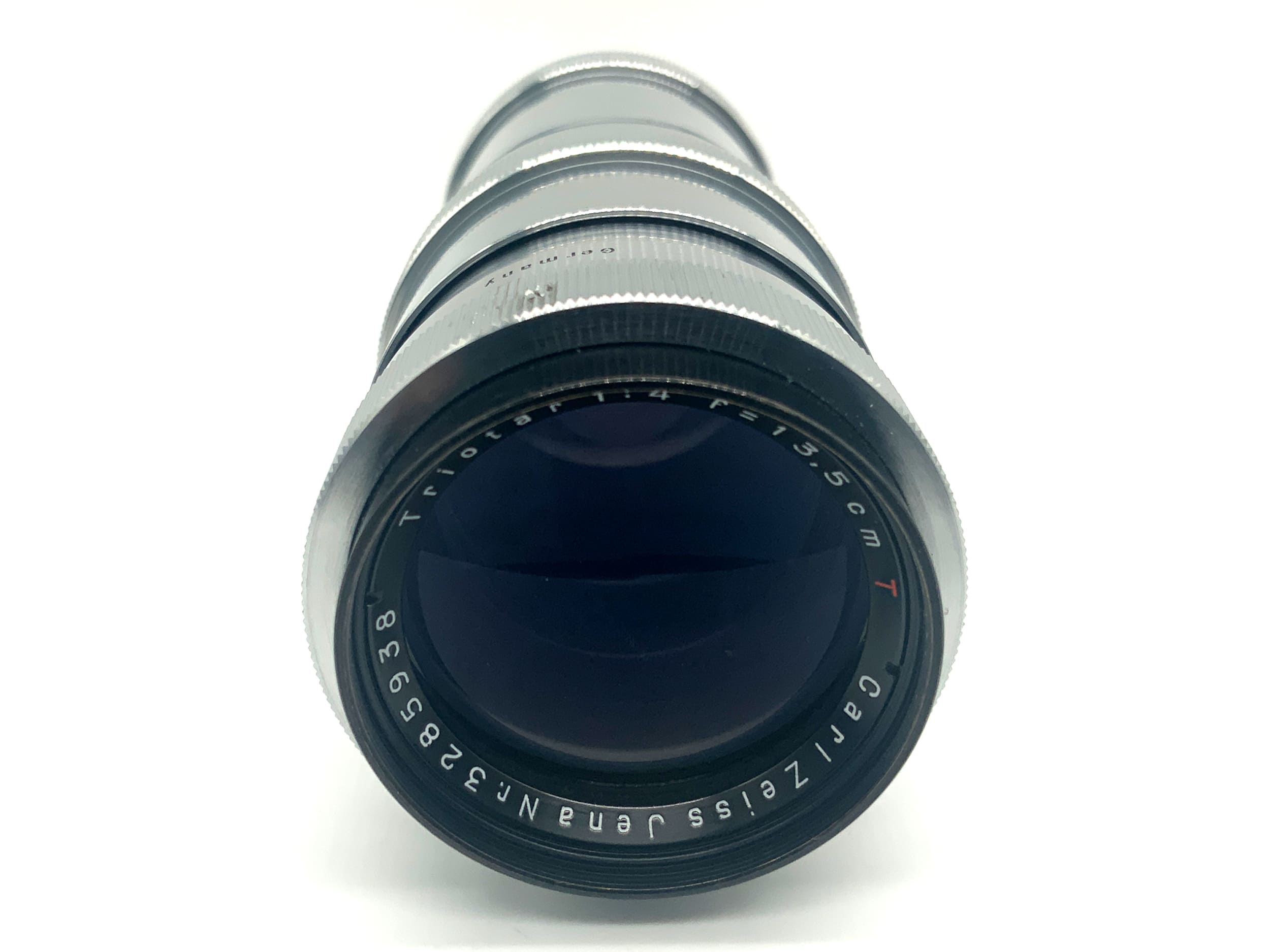 Carl Zeiss Jena Triotar red T 13,5cm 1:4 Objektiv Festbrennweite (M42)