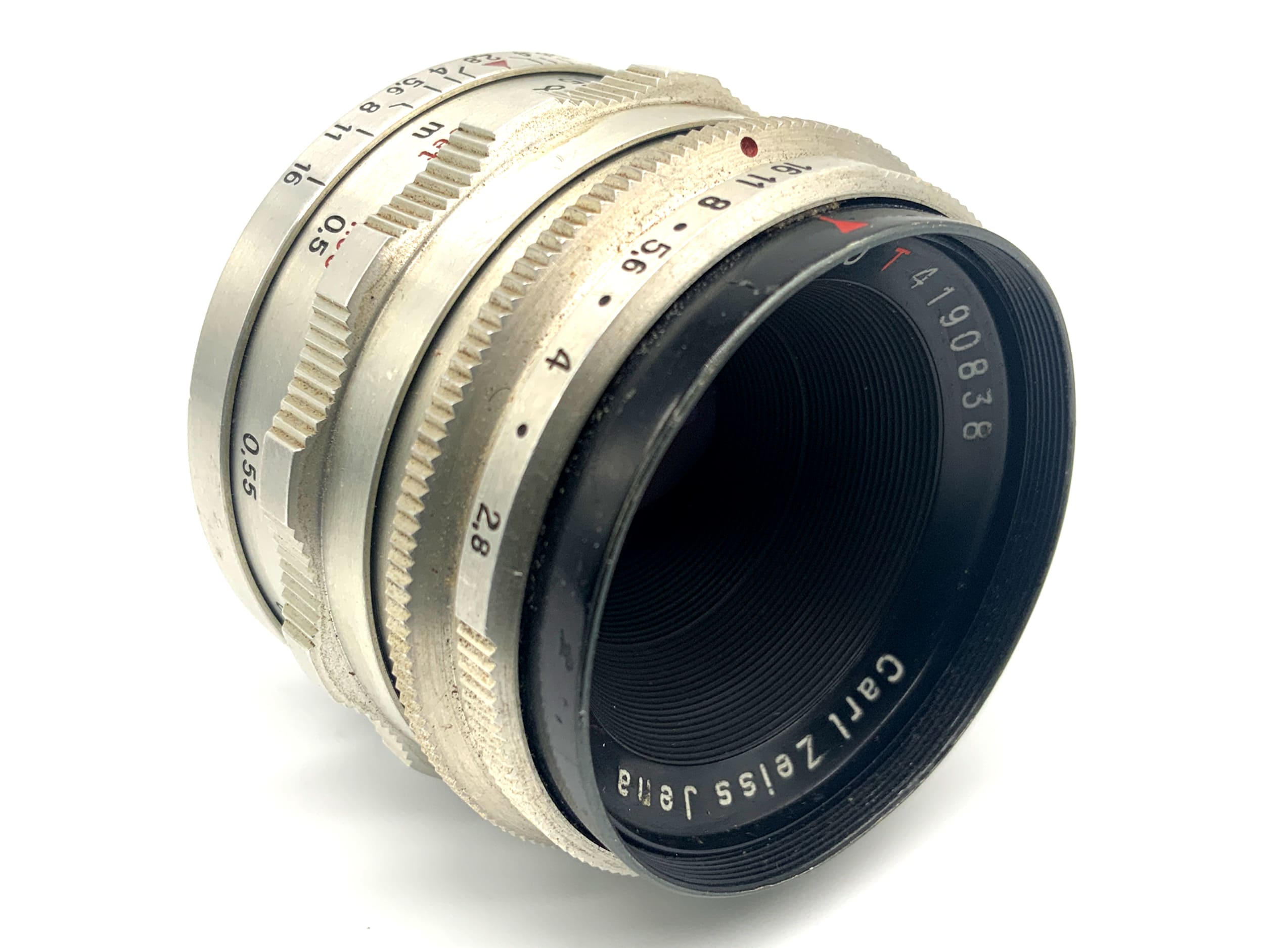 Carl Zeiss Jena Tessar Q1 compact 12 Blades red T 50mm 1:2.8 (M42) Pilz!