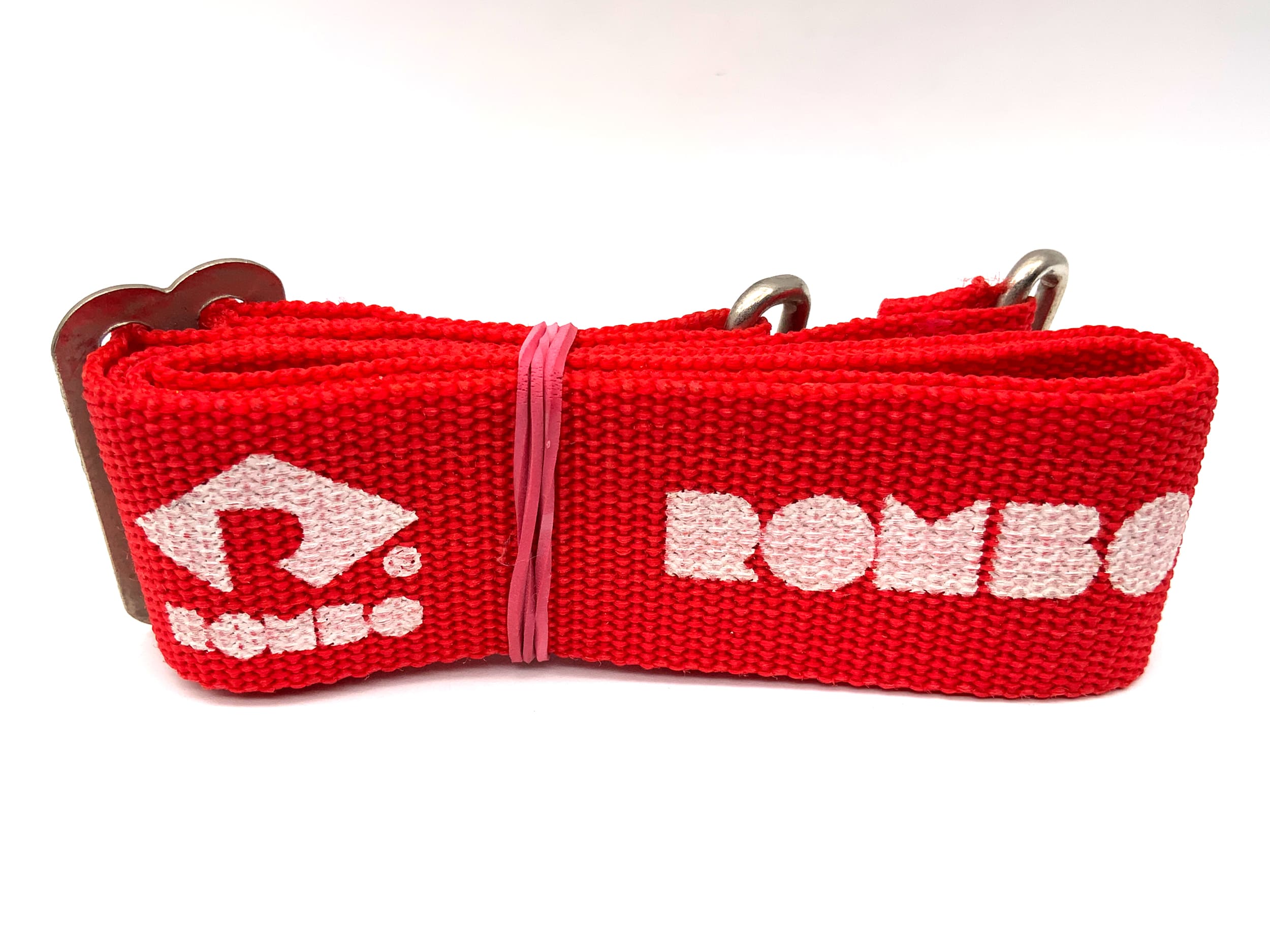 Courroie d'appareil photo Rombo, rouge/blanche, env. 37 mm