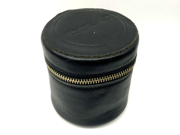 Étui souple pour lentilles Benser d'origine, en cuir noir, environ 8 x 7,5 cm.
