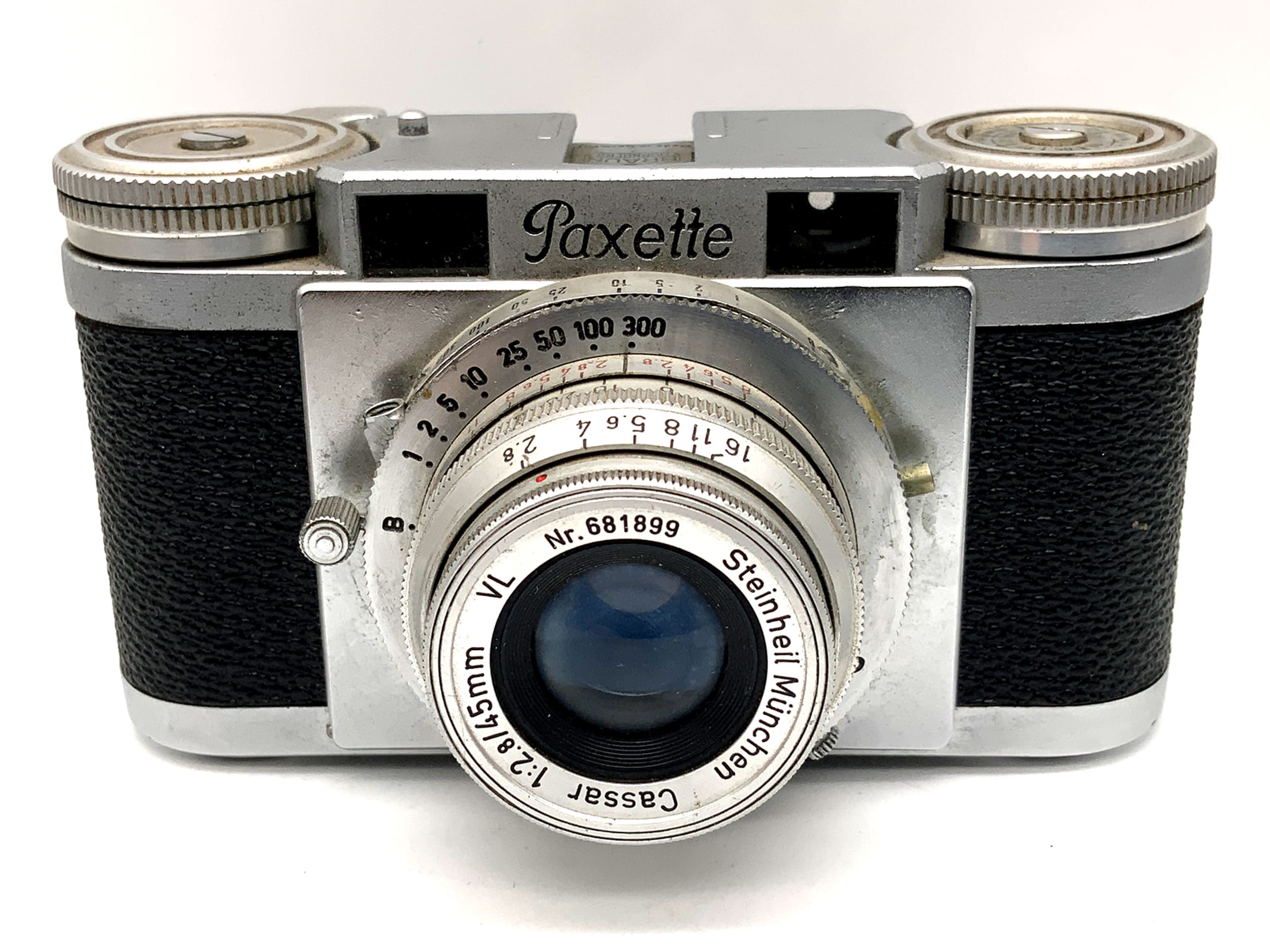 Appareil photo à viseur Braun Paxette, appareil photo analogique Steinheil Cassar 1:2.8/45mm VL Prontor-S
