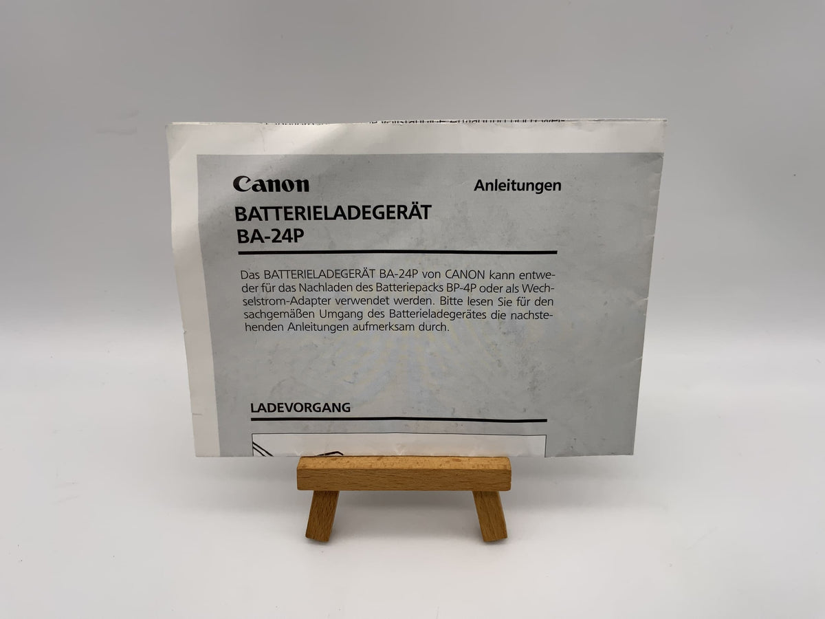 Manuel d'utilisation du chargeur de batterie Canon BA-24P (allemand)