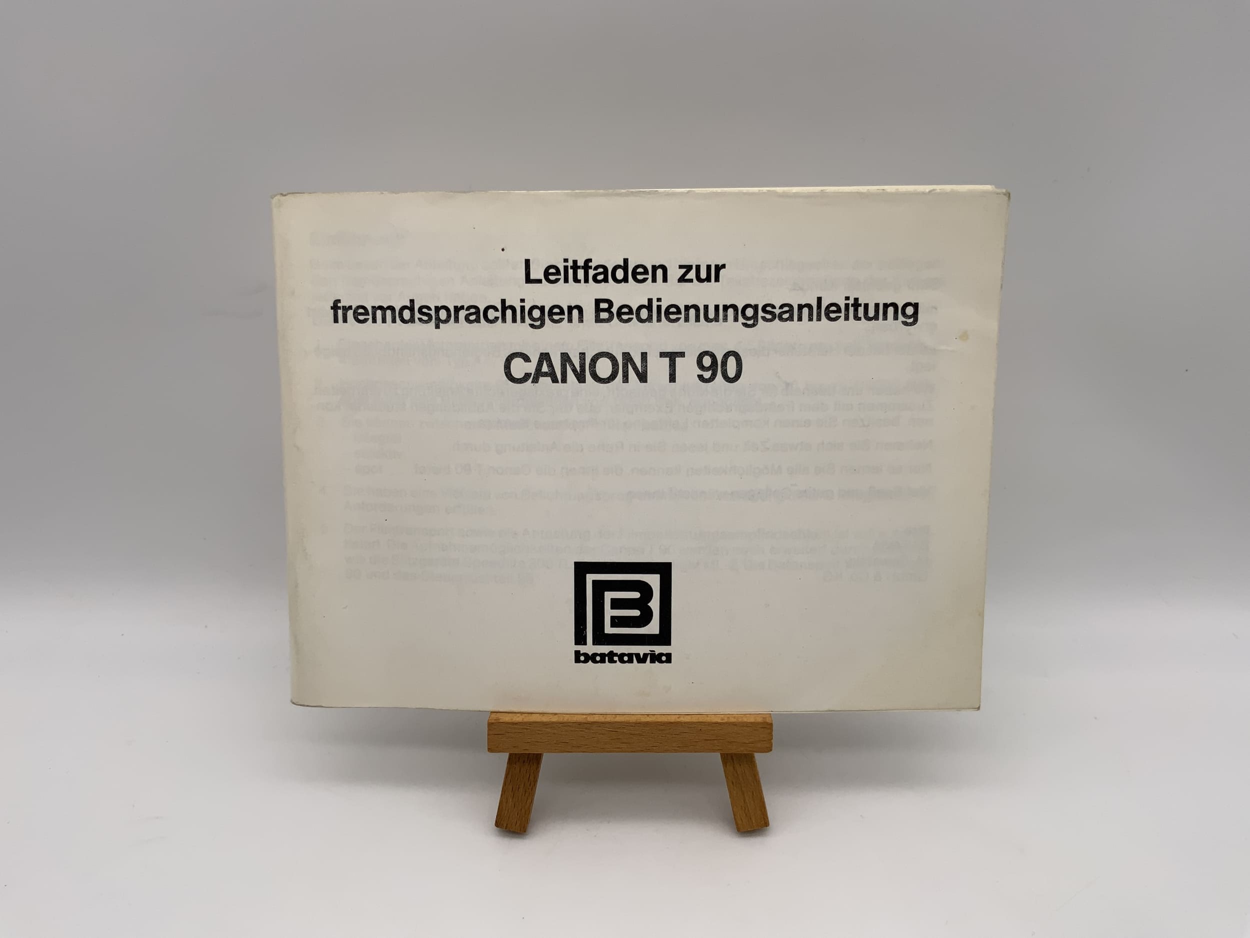 Canon T90 Guide to Foreign Language Operation User Manual German