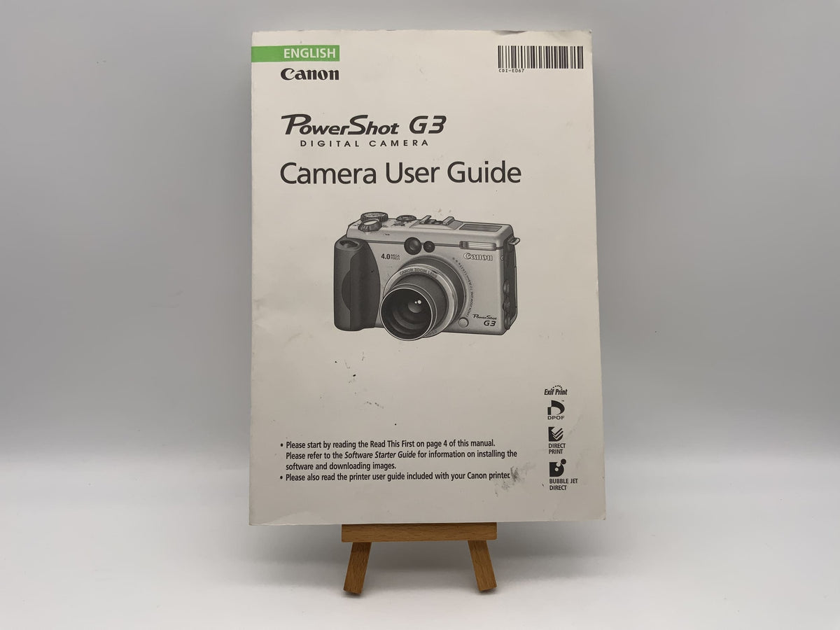 Guide d'utilisation de l'appareil photo Canon PowerShot G3 - Instructions d'utilisation (anglais)
