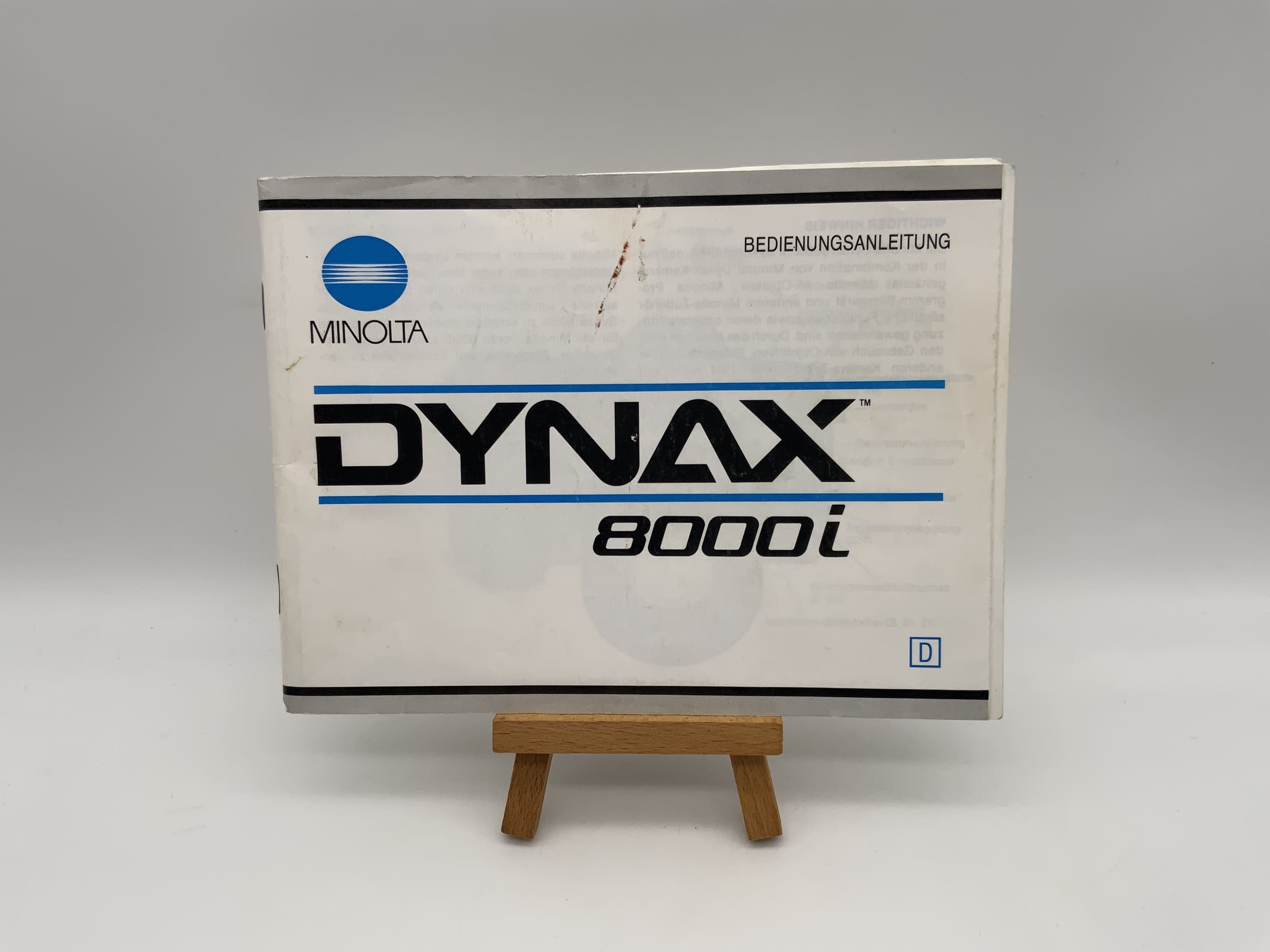 Manuel d'utilisation du Minolta Dynax 8000i (allemand)