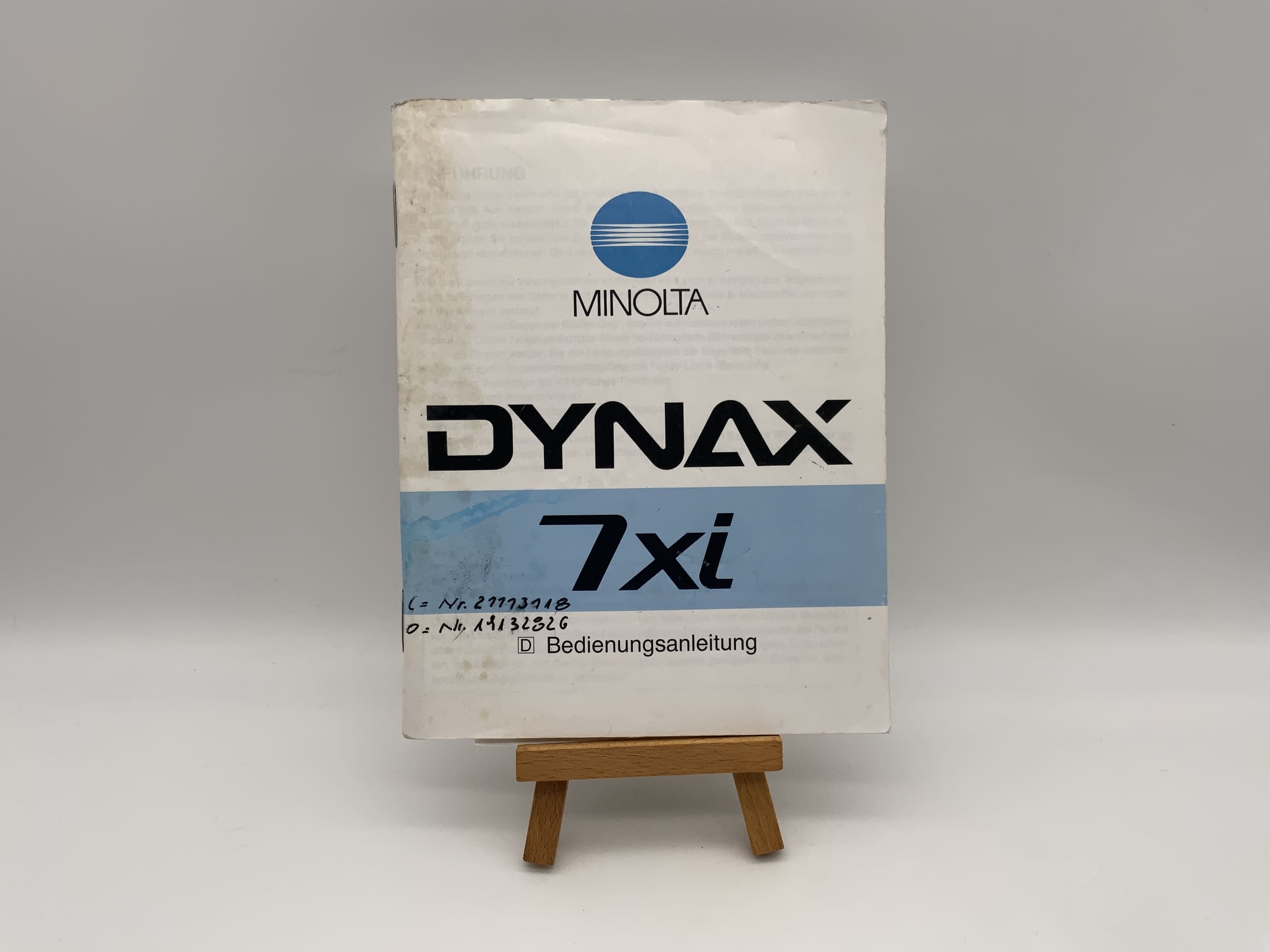Manuel d'utilisation du Minolta Dynax 7xi (allemand)