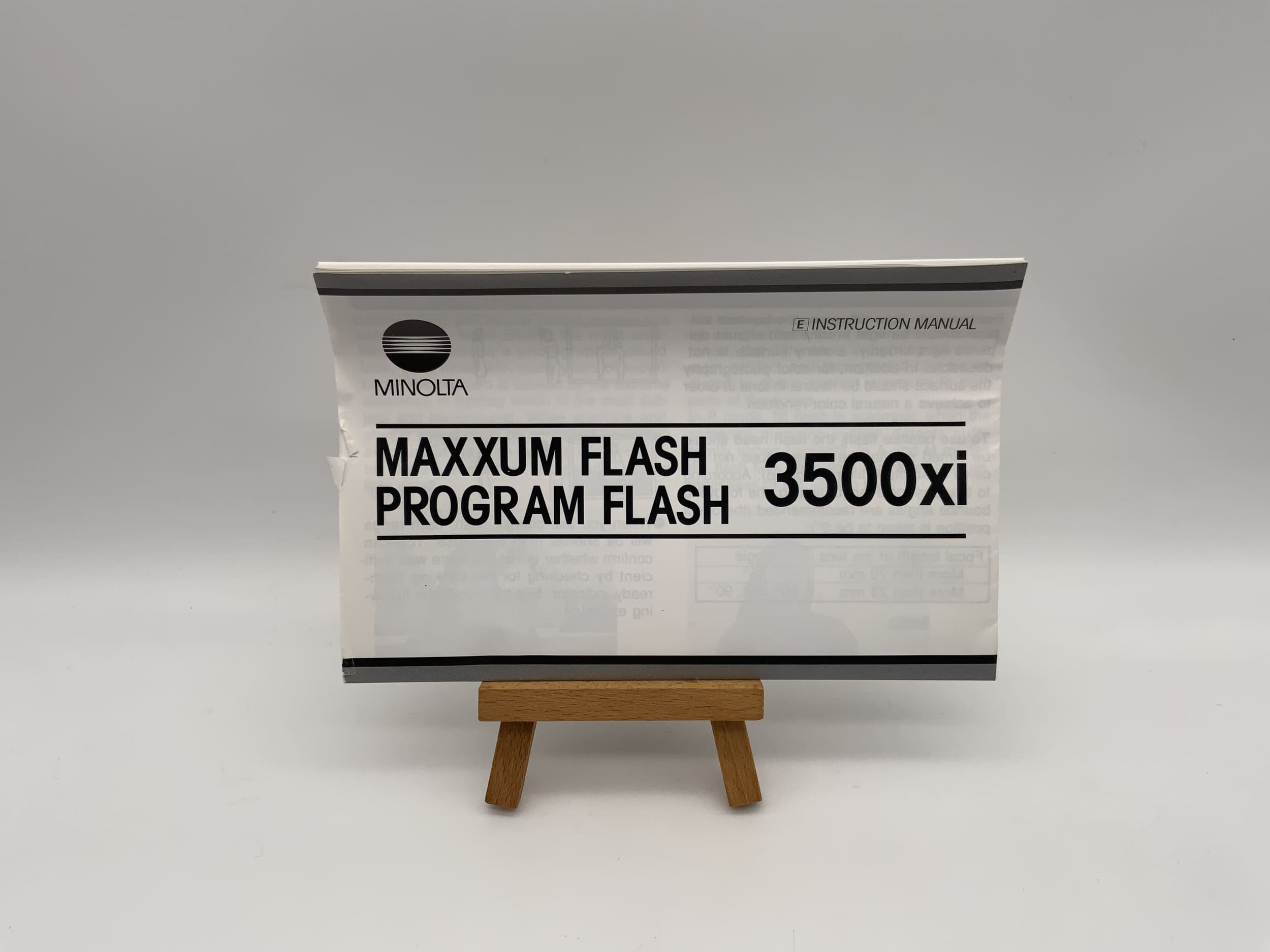 Minolta Maxxum Flash 3500xi Program Flash User Manual (English)