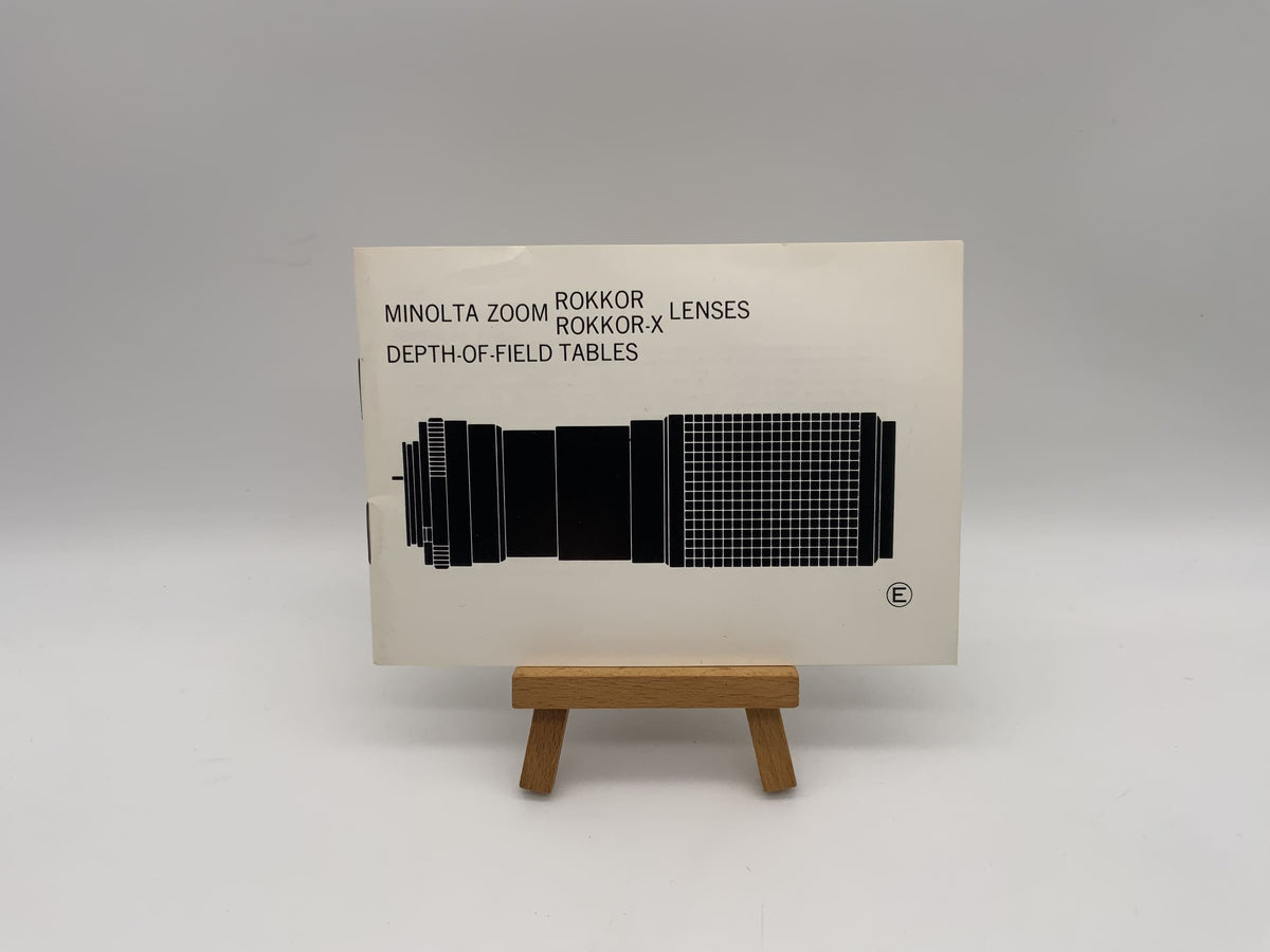 Minolta Zoom Rokkor Rokkor-X Lenses User Manual English