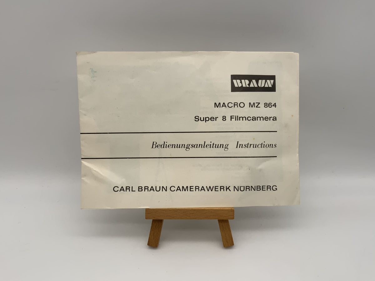 Braun Macro MZ 864 Super 8 Film Camera User Manual (German)