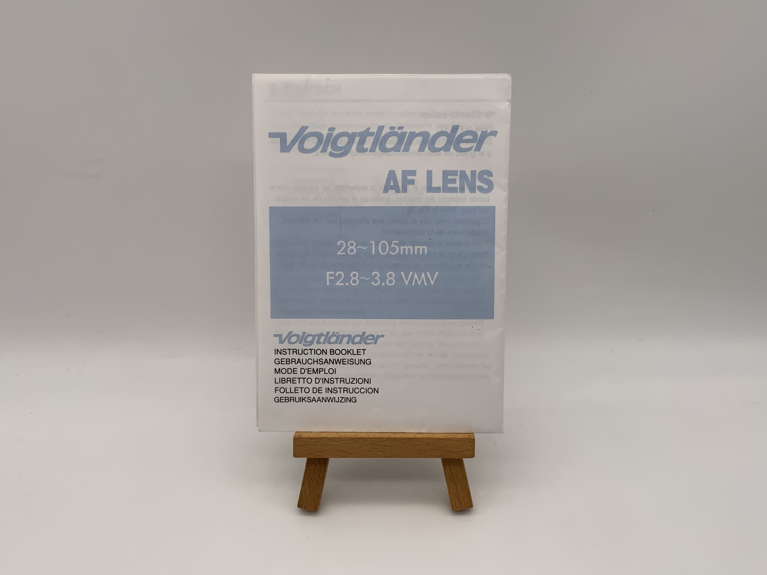 Objectif Voigtländer AF 28-105 mm F2.8-3.8 VMV Manuel d'utilisation (allemand)