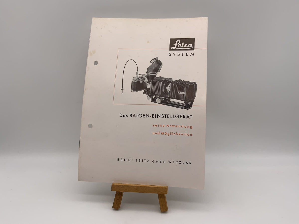 Leica Bellows Focusing Device: Its Application - Operating Instructions (German)