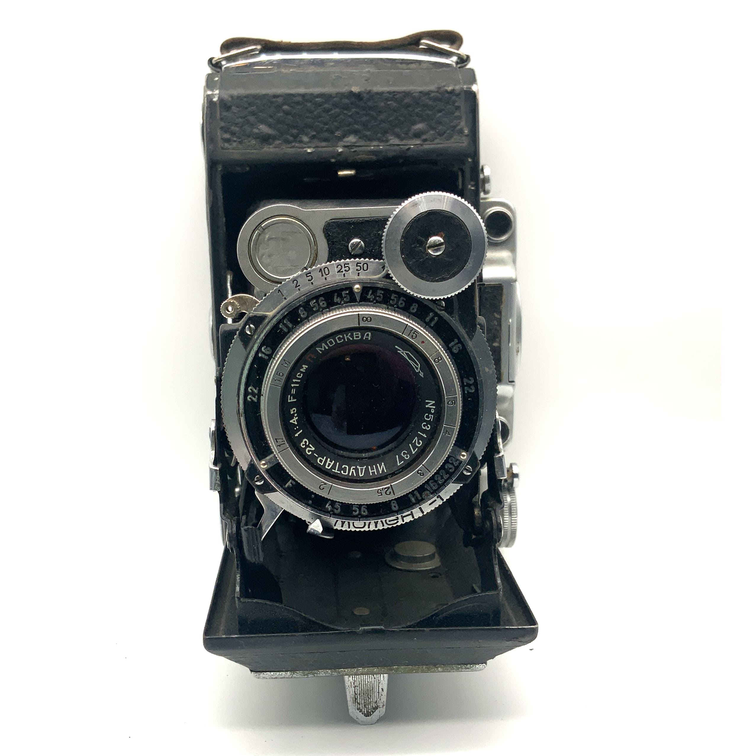 KMZ Moskva 1 Klappkamera mit Industar-23 11cm 1:4.5 Messsucher Rangefinder