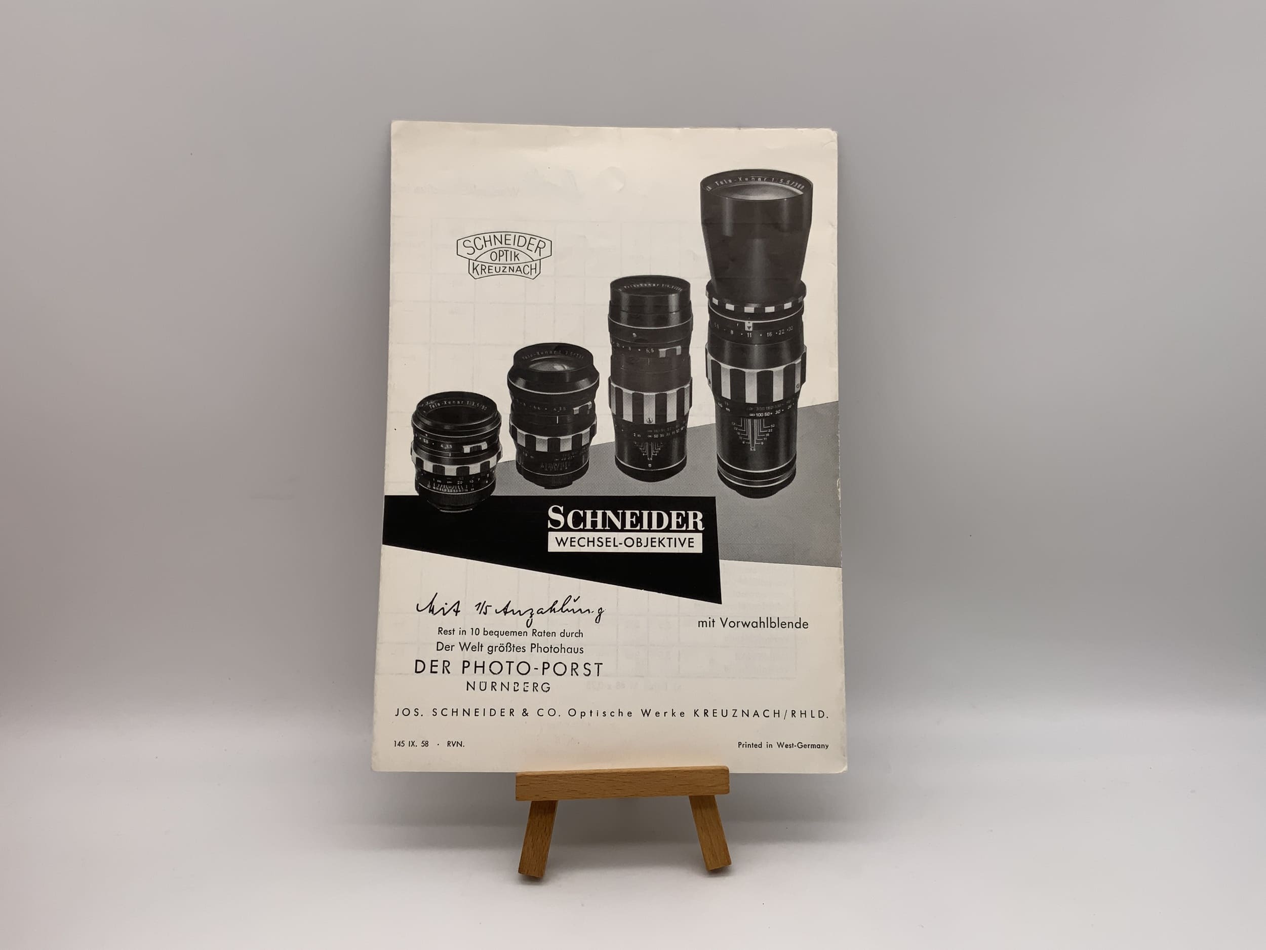 Schneider Optik Kreuznach Interchangeable Lenses Brochure (German)