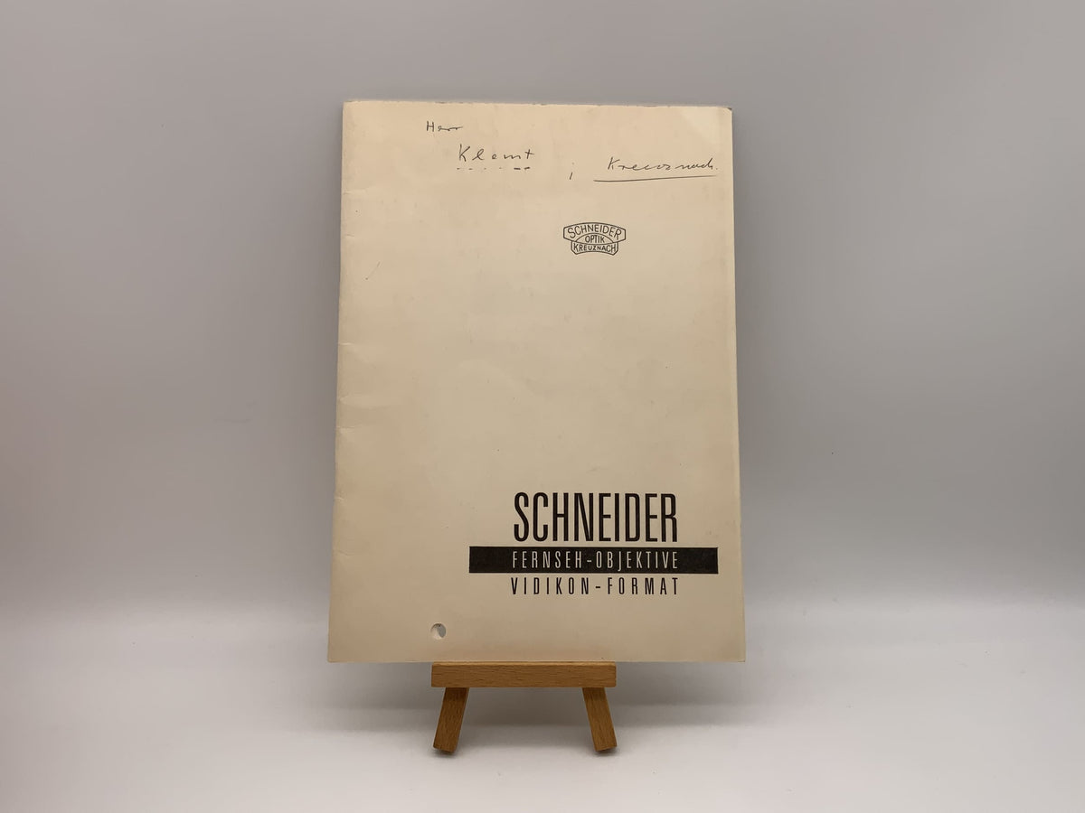 Schneider Optik Kreuznach Television Lenses Vidikon Format Brochure German