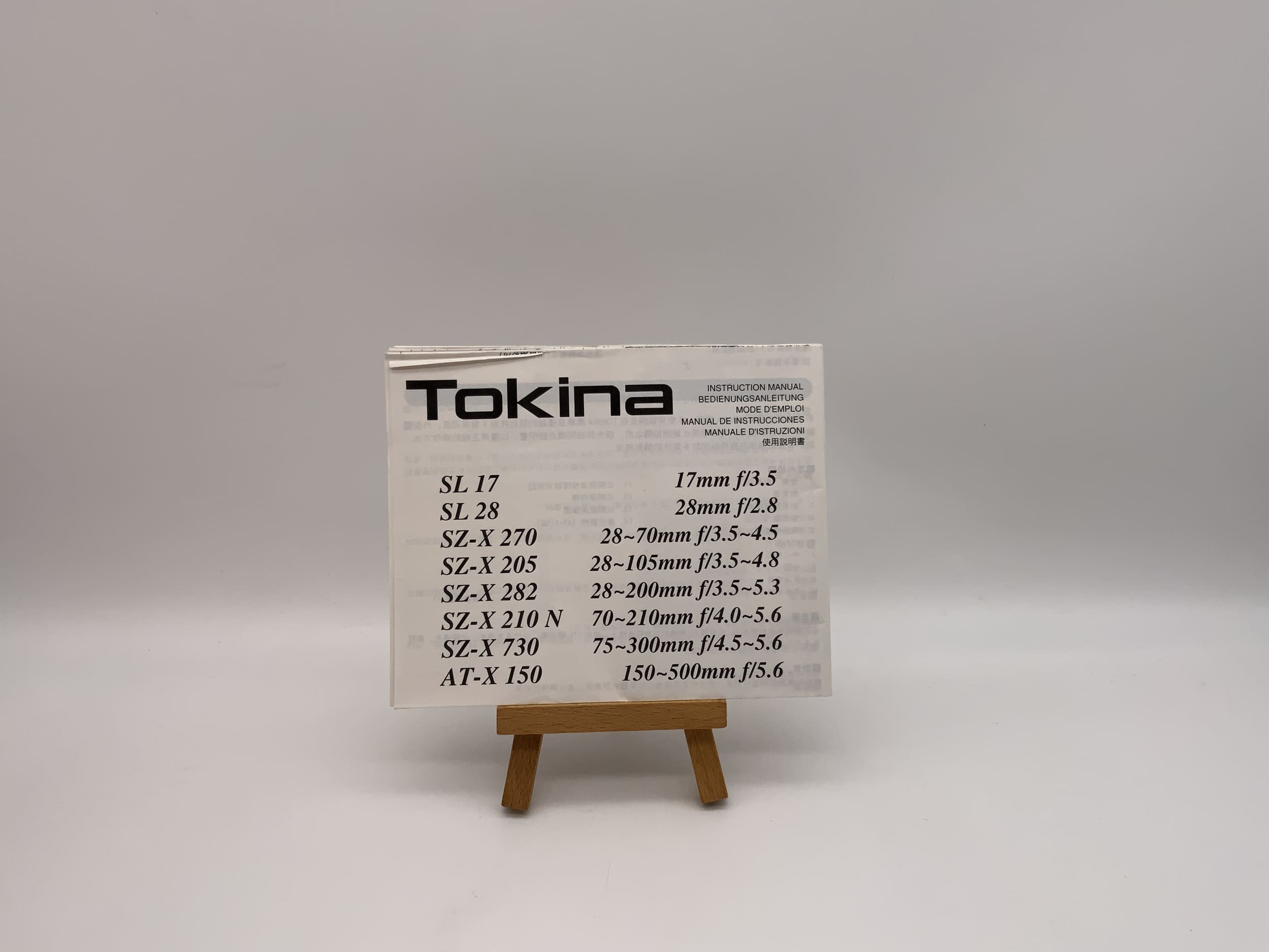 Tokina SL 17/SL 28/SZ-X 205 User Manual German
