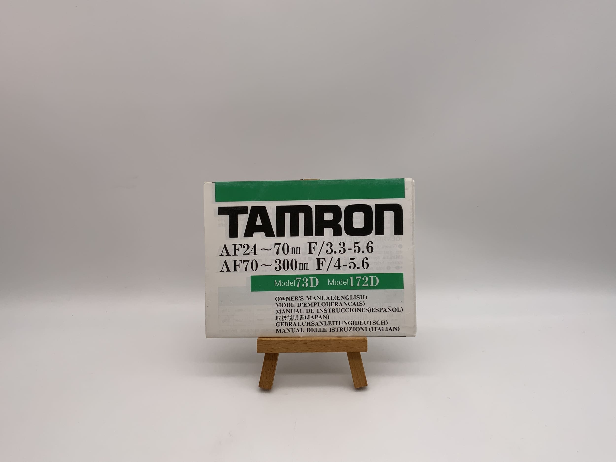 Instructions pour les objectifs Tamron 73D/172D AF24-70mm F/3.3-5.6 et AF70-300mm F/4-5.6 (en allemand)