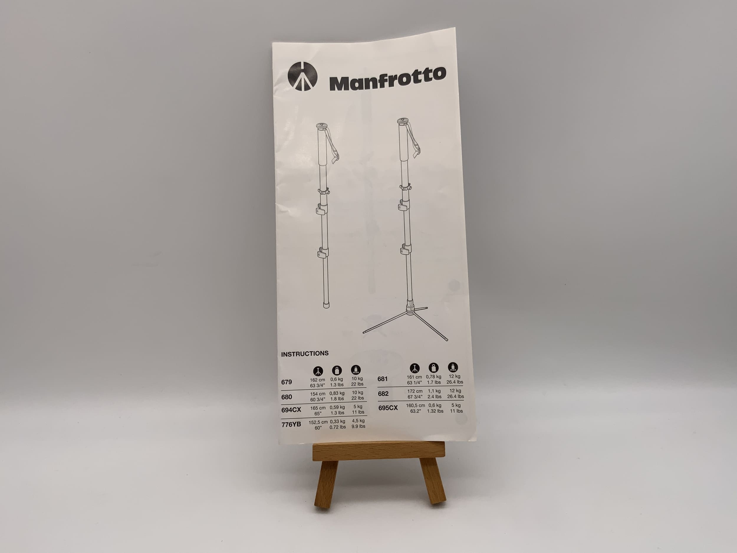 Manuel d'utilisation Manfrotto (allemand)