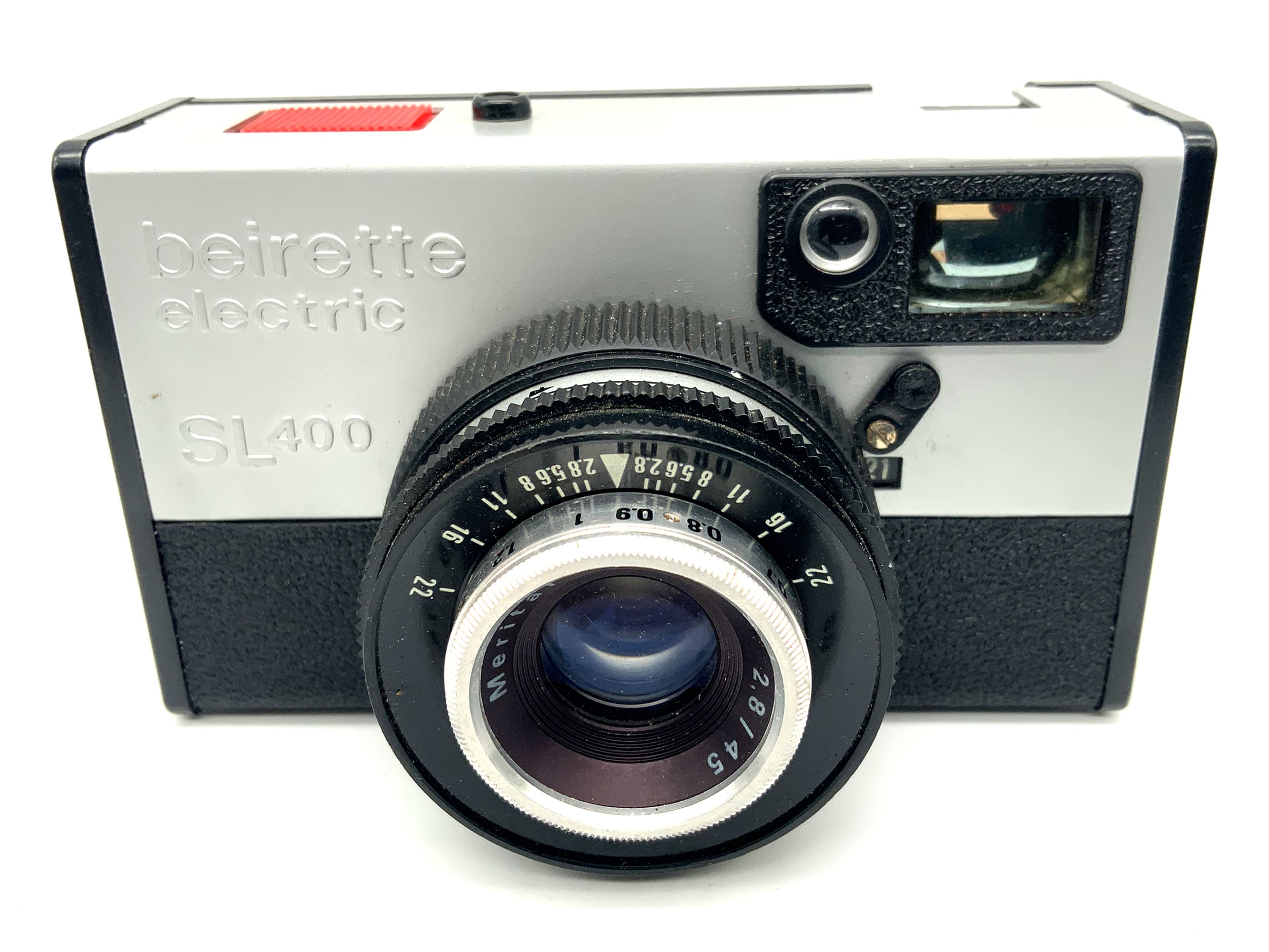 Beirette Electric SL 400 Sucherkamera mit Meritar 45mm 1:2.8 Analogkamera