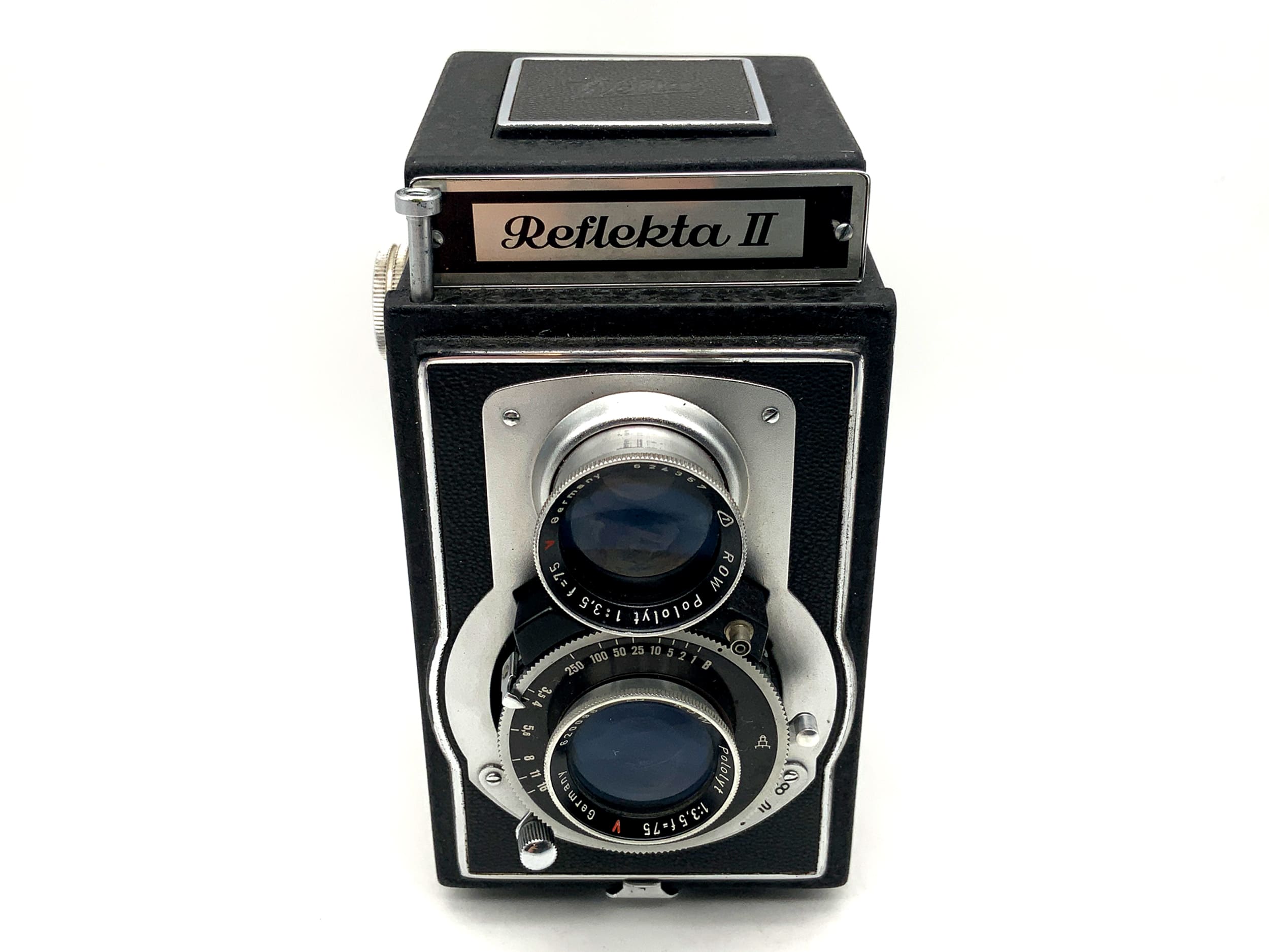 Welta Reflexiona II TLR avec ROW Pololyt 75mm 1:3.5 rouge V appareil photo analogique à deux objectifs
