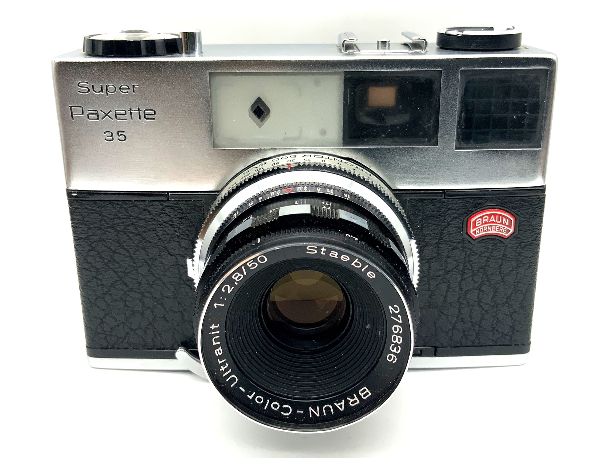Braun Super Paxette 35 viewfinder camera with Staeble Color Ultranit 1:2.8 50mm lens