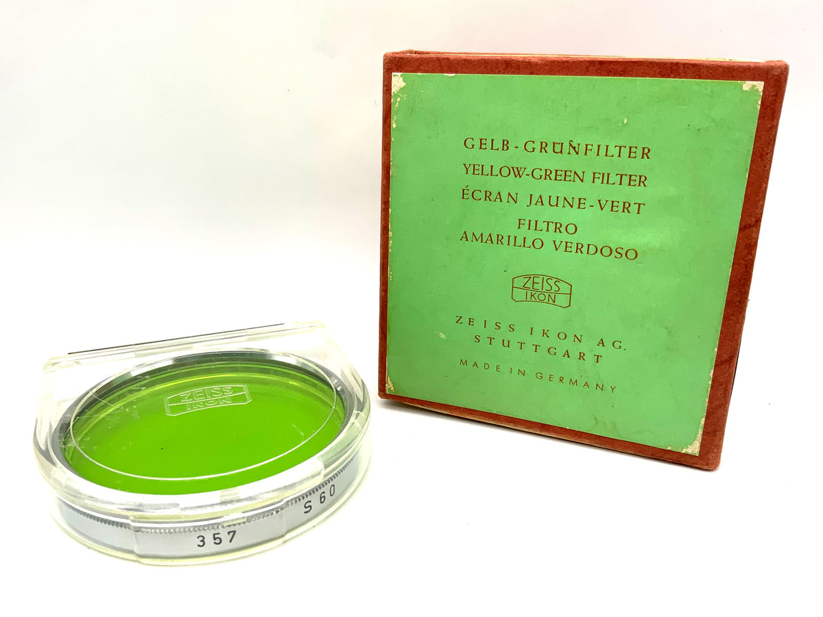 Filtre de couleur Zeiss Ikon S 60 jaune/vert 357/GR dans son emballage d'origine, filtre de 60 mm