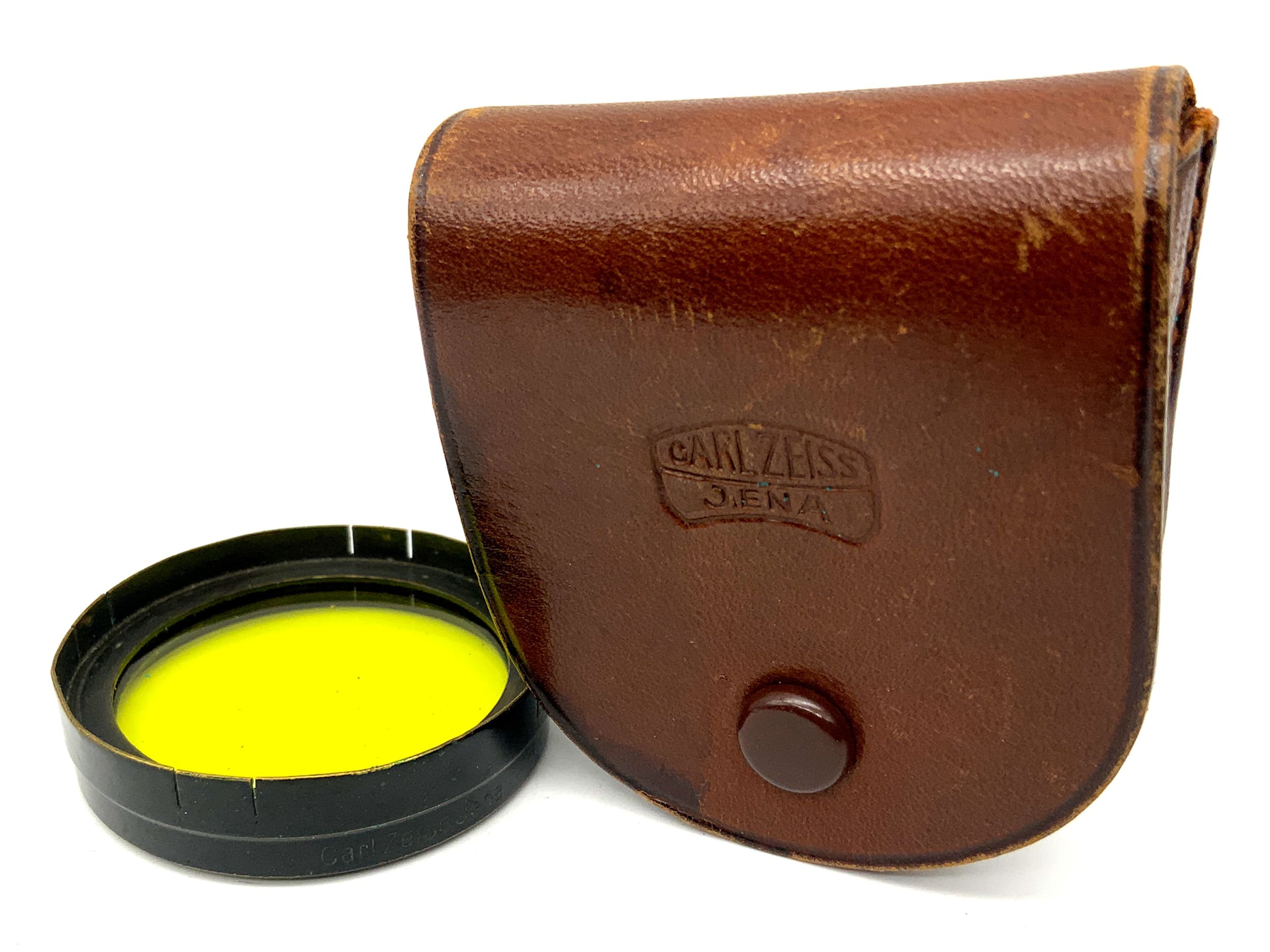 Carl Zeiss Jena color filter yellow glass IV dark slip-on filter in case 31mm