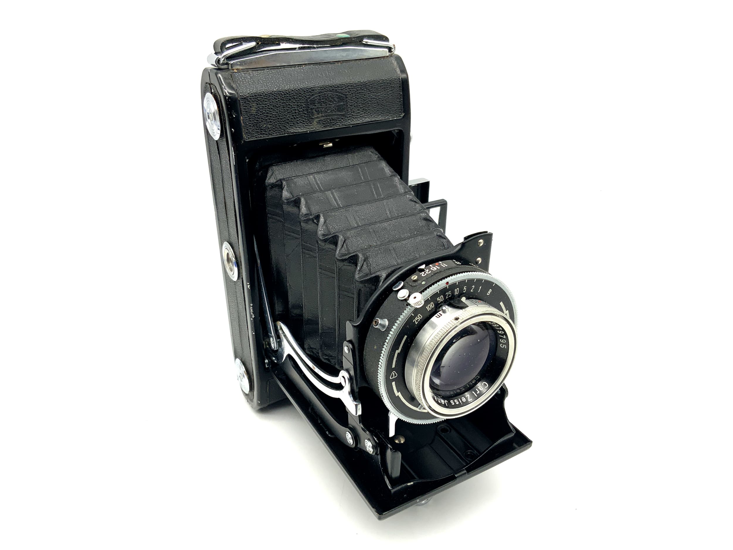 Appareil photo pliant Zeiss Ikon Ercona avec objectif Carl Zeiss Tessar 3.5 105mm rouge T Tempor