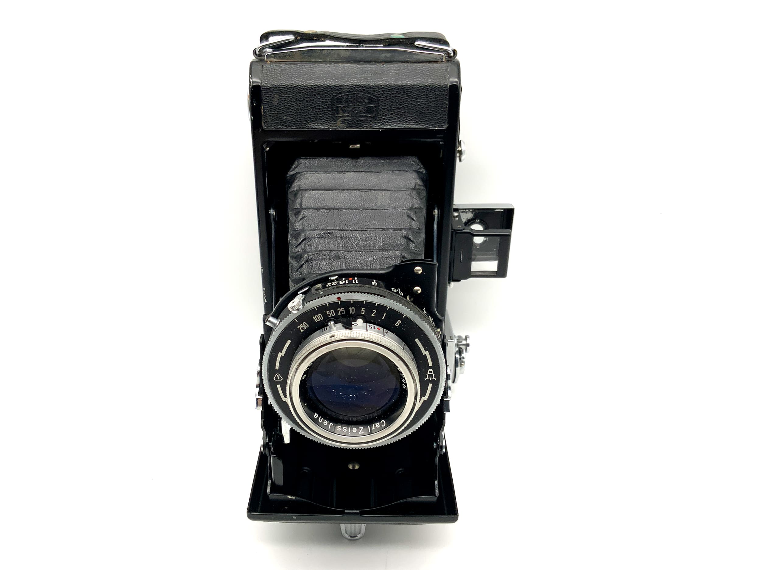 Appareil photo pliant Zeiss Ikon Ercona avec objectif Carl Zeiss Tessar 3.5 105mm rouge T Tempor