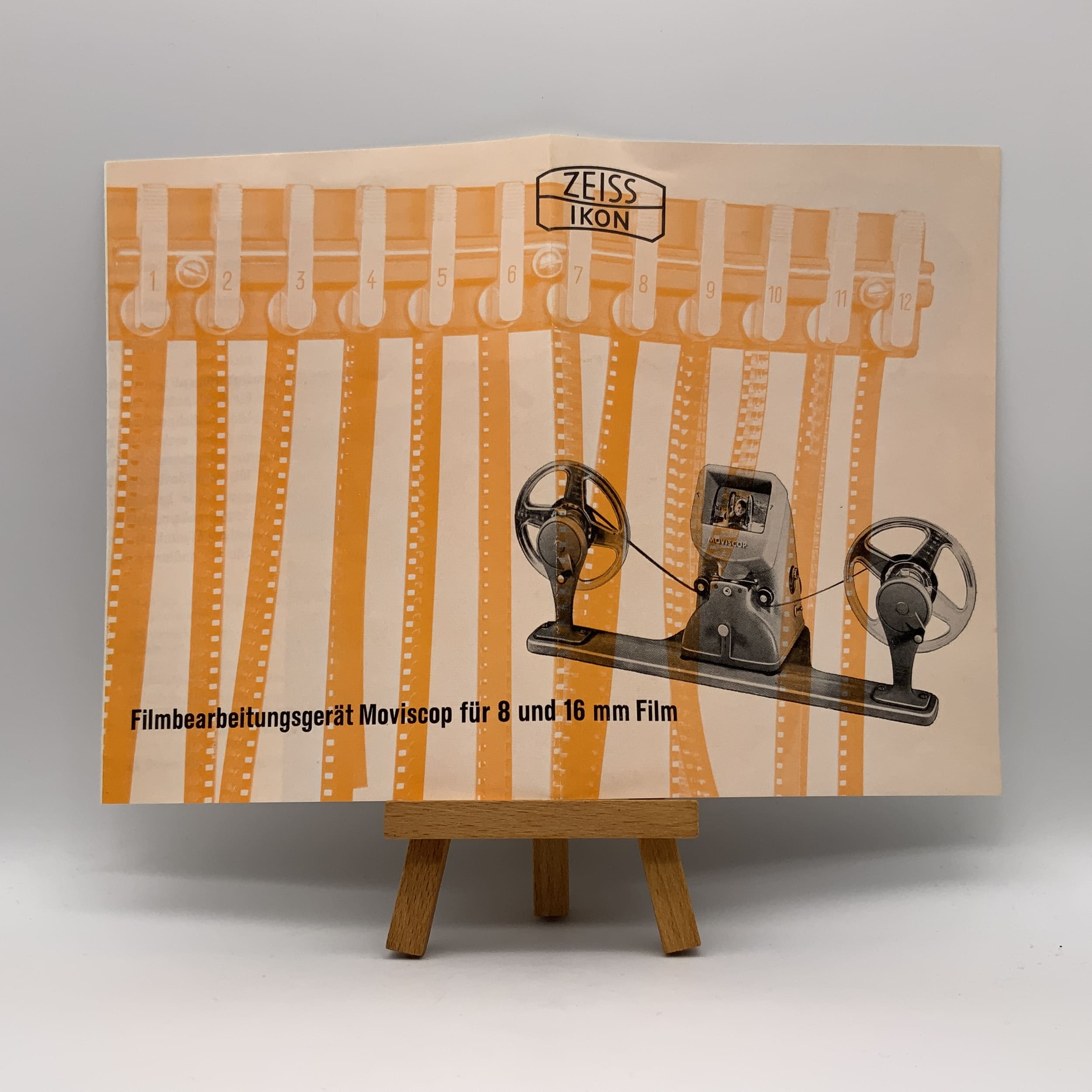 Zeiss Ikon Moviscop film processing unit for 8 and 16mm film - Instructions in German