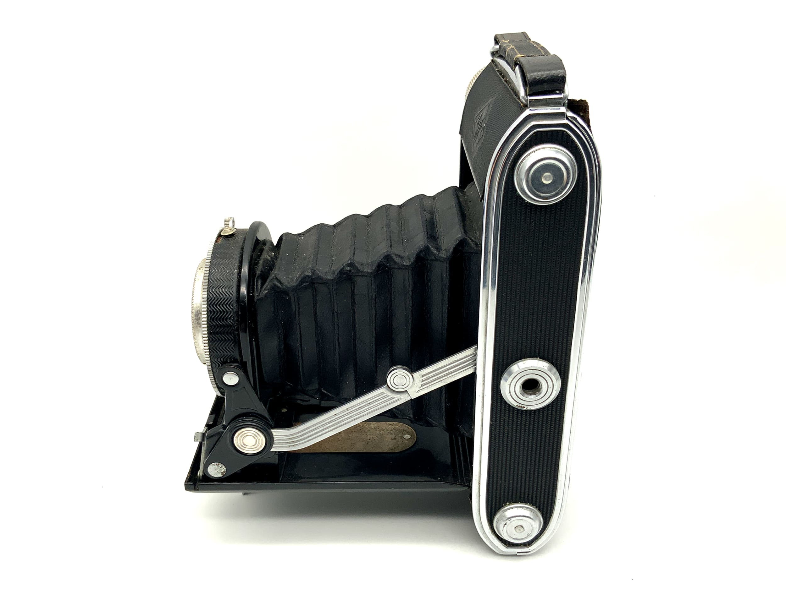 Appareil photo pliant Agfa Record III avec objectif Solinar 1:4.5 105 mm Synchro Compur analogique