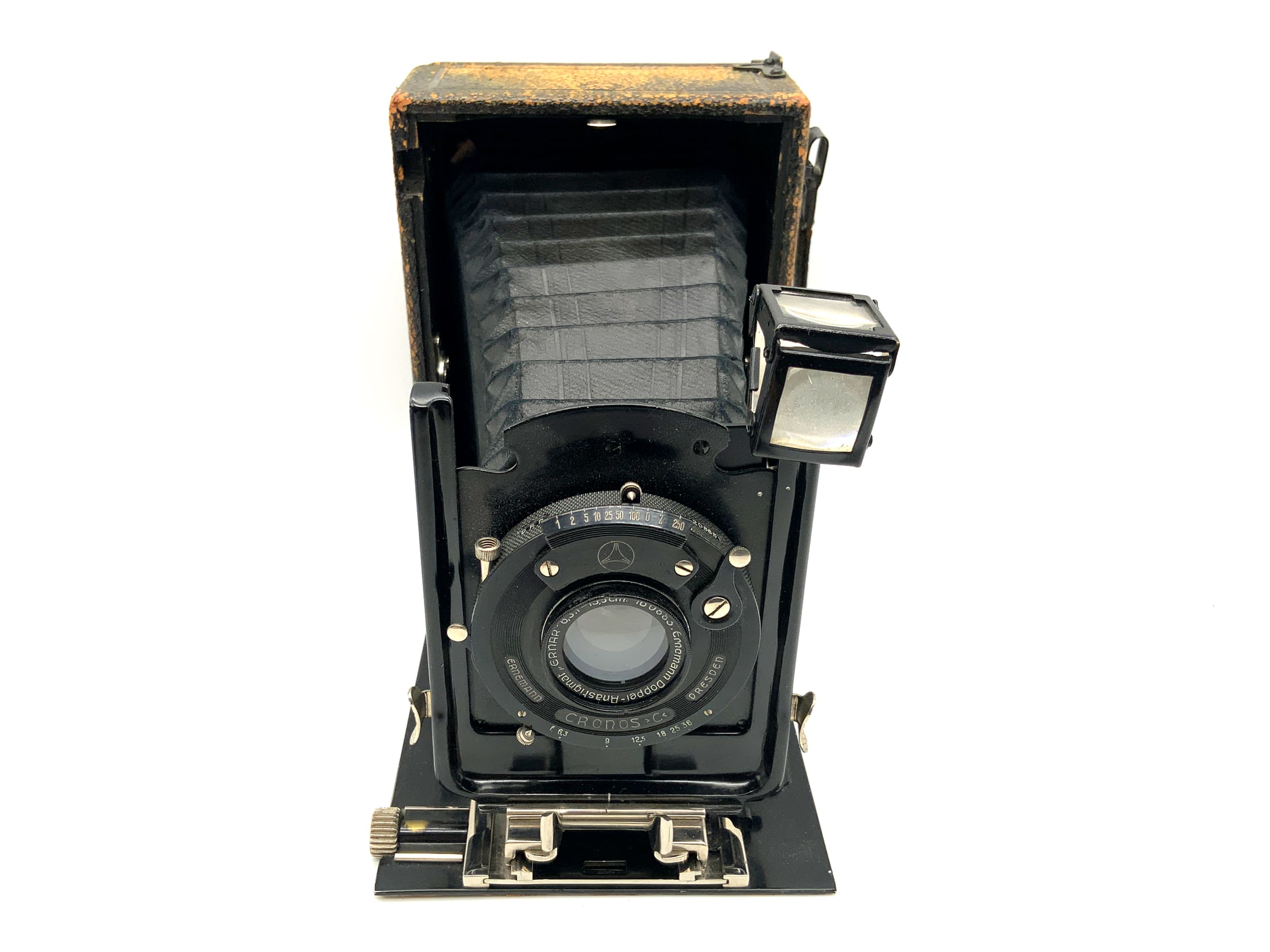 Caméra à plaque Ernemann Heag II avec caméra analogique Ernar 6,3 f=13,5 cm