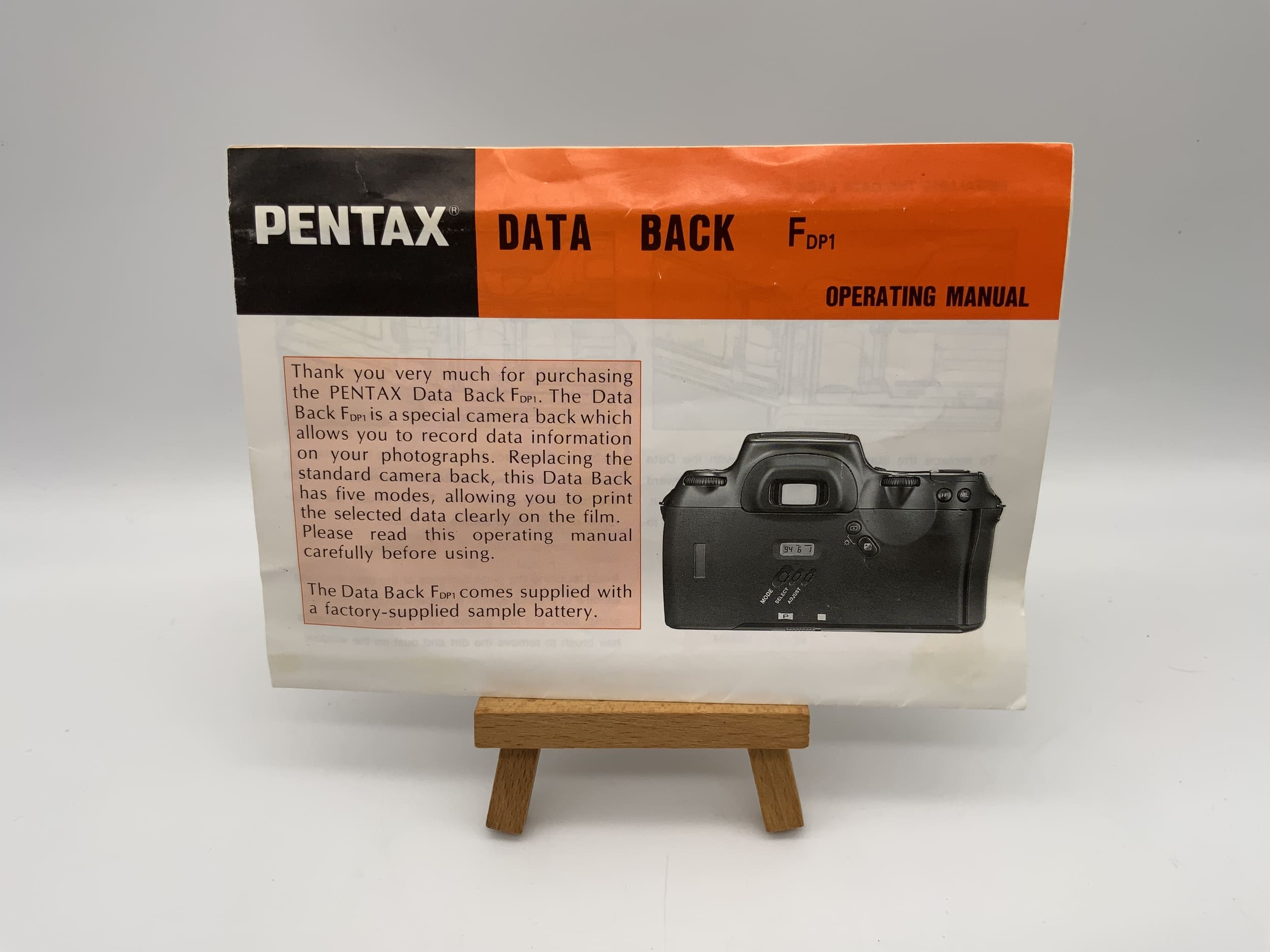 Pentax Data Back F DP1 User Manual English Instructions for Use