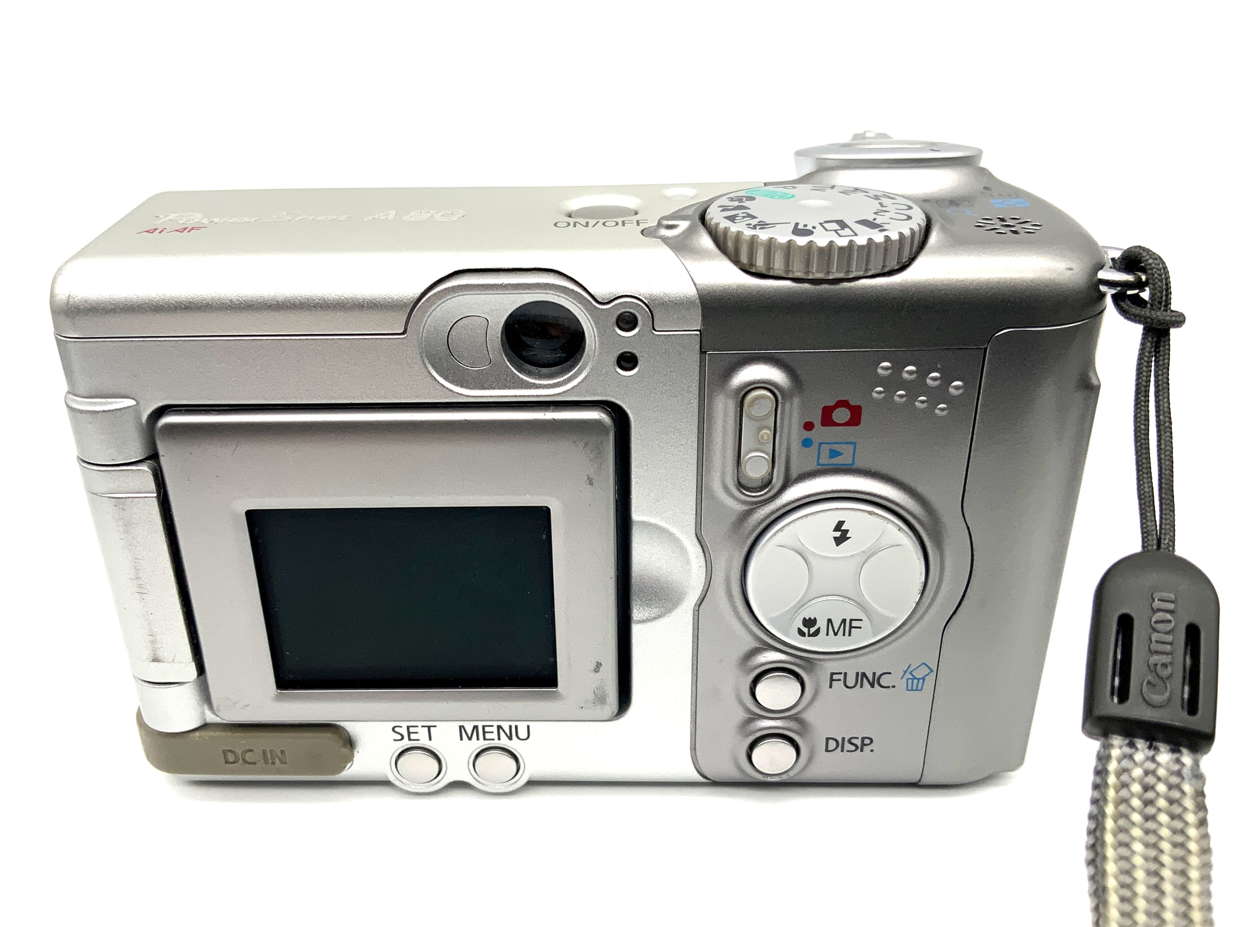 Appareil photo numérique compact Canon PowerShot A80 avec objectif 7,8-23,4 mm f/2,8-4,9 et capteur 4 MP