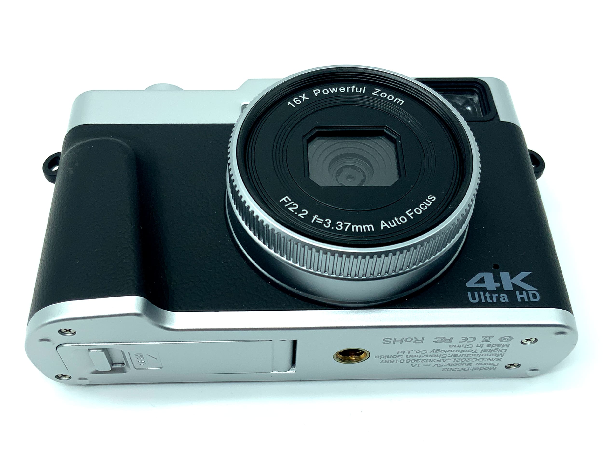 Appareil photo numérique compact Nezini 4K DC202 avec objectif 3,37 mm f/2,2.
