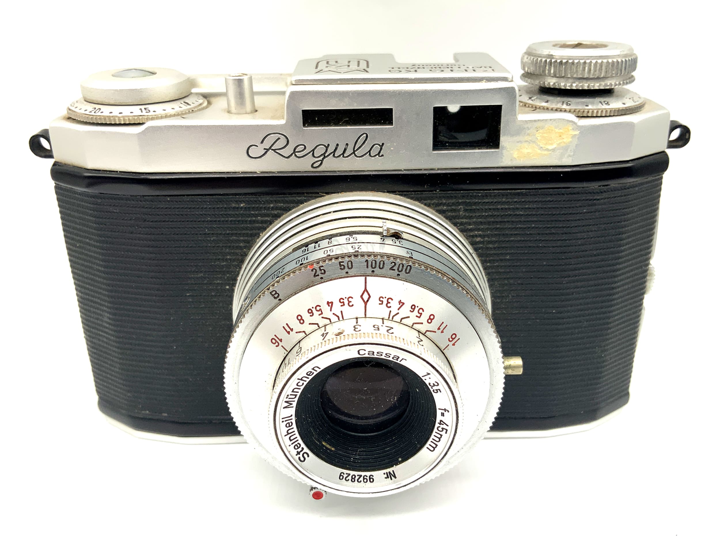 King KG Regula Sucherkamera mit Cassar 1:3.5/45mm Pronto Analogkamera