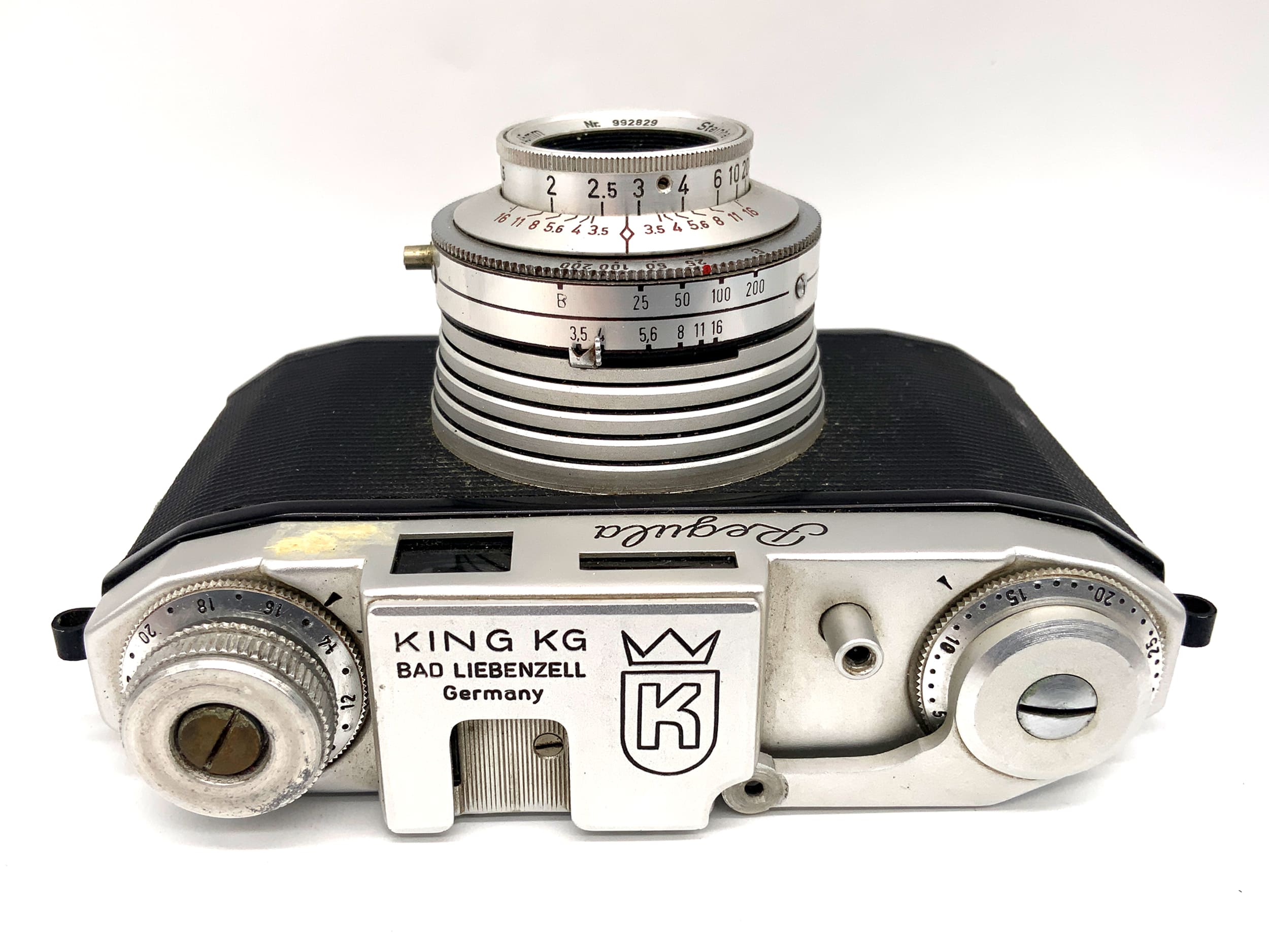 King KG Regula Sucherkamera mit Cassar 1:3.5/45mm Pronto Analogkamera