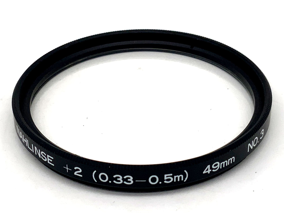 Objectif macro +2 (0,33-0,5 m) Filtre n° 3 Filetage circulaire de 49 mm