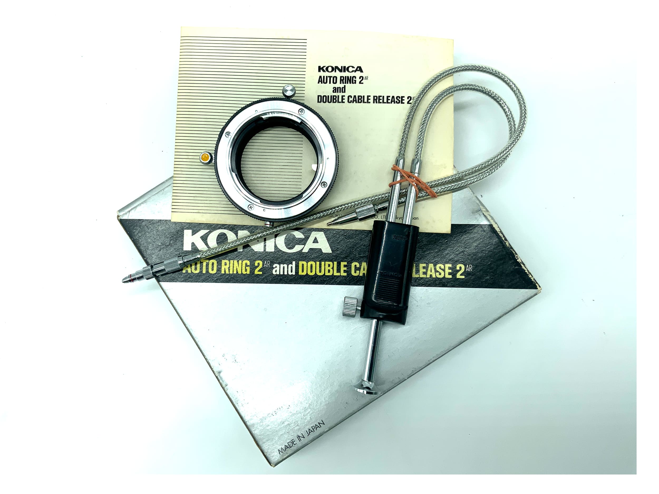 Konica Doppeldrahtauslöser schwarz Auto Ring 2AR und Doppeldrahtauslöser 2AR OVP